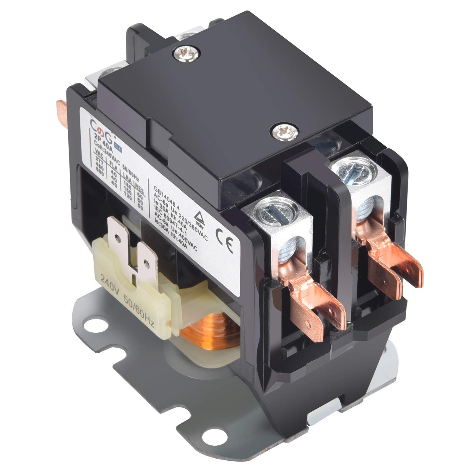 40 Amp 240V 2 Pole Air Conditioner Contactor - Heavy Duty Condenser & Compressor Contactor for HVAC Systems | Perfect for AC Units, Heat Pumps & Refrigeration Systems
