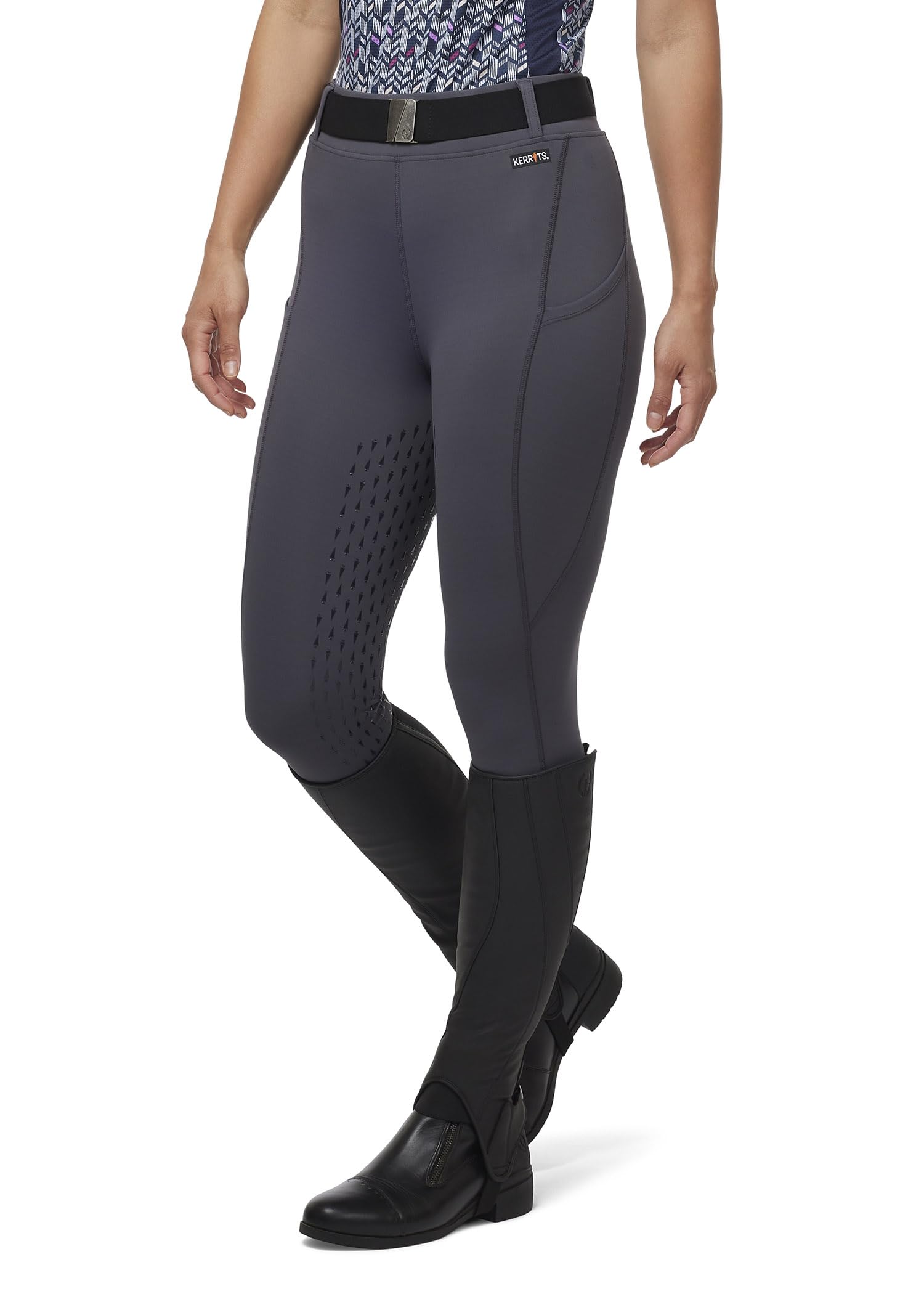 Kerrits Women's Coolcore Full Leg Grip Horse Riding Tights - Breathable Equestrian Leggings with Silicone Grips & Pockets for Comfortable Riding & Training | Perfect for Dressage, Show Jumping & Trail Riding