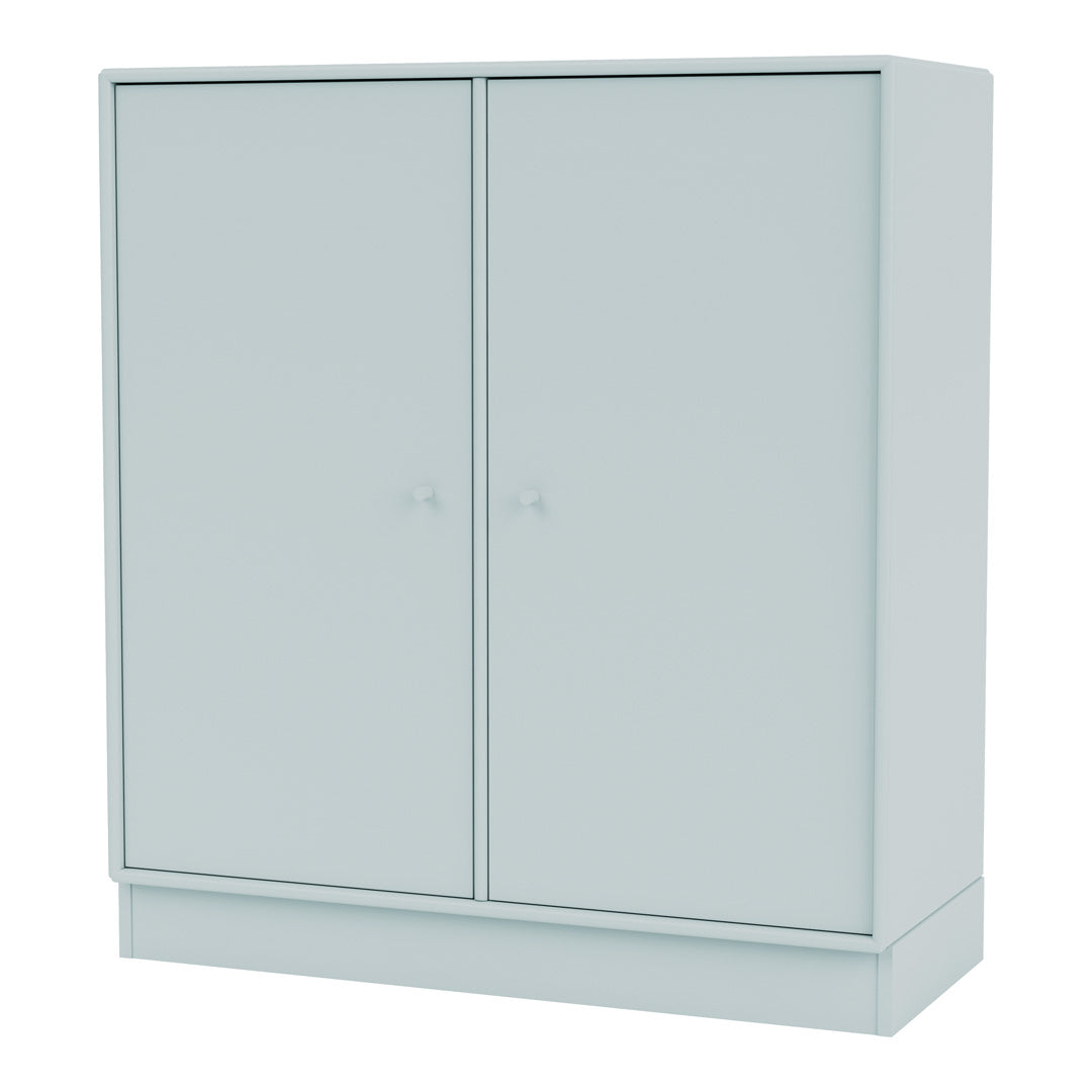 Modern 2-Door Lacquered Cabinet with Plinth Base - Stylish Storage Solution for Living Room, Bedroom or Office Organization