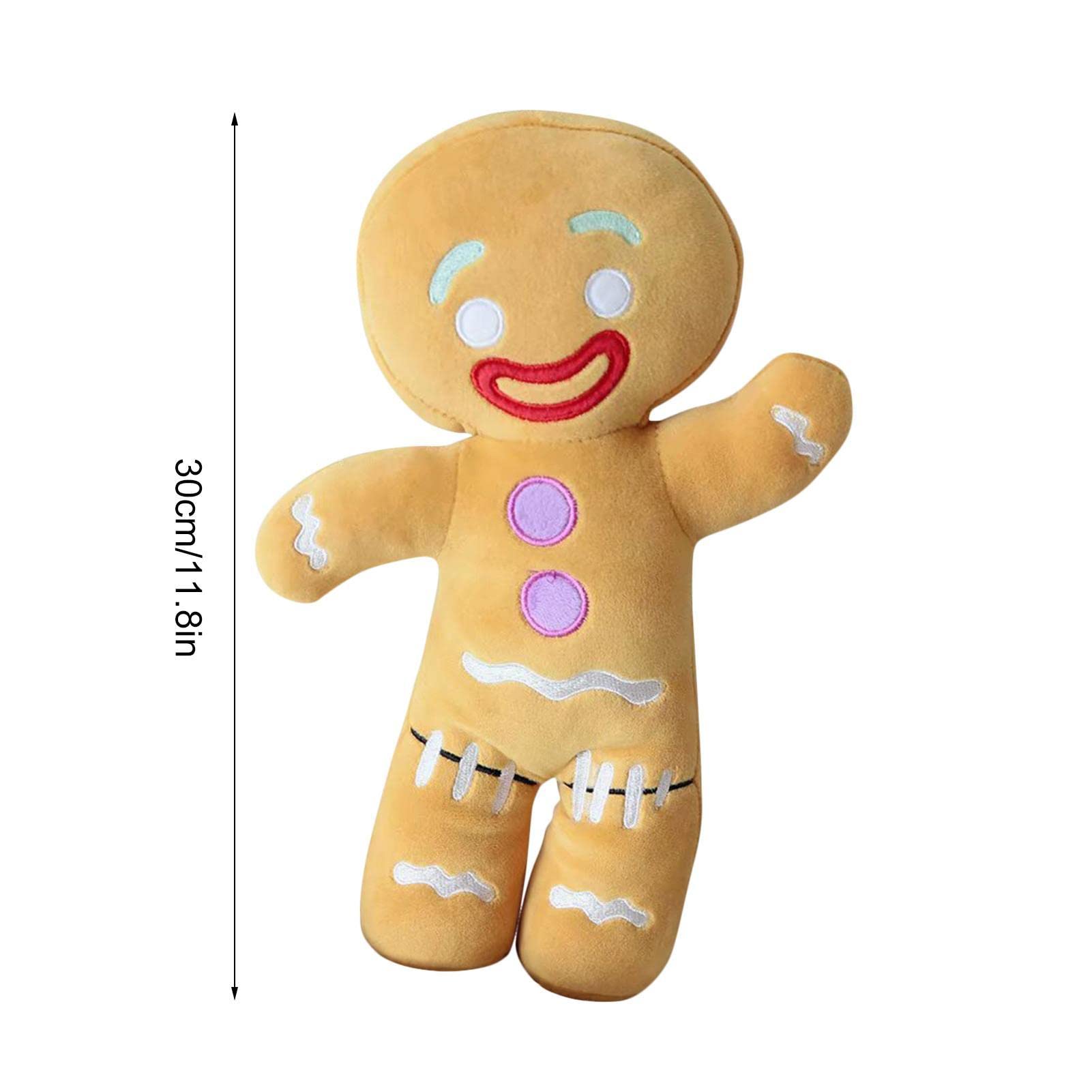 Voiakiu Christmas Gingerbread Man Plush Toy - Soft Stuffed Doll for Holiday Decorations, Festive Home Decor & Cozy Gift Idea | Perfect for Tree Ornaments, Stocking Stuffers & Seasonal Celebrations