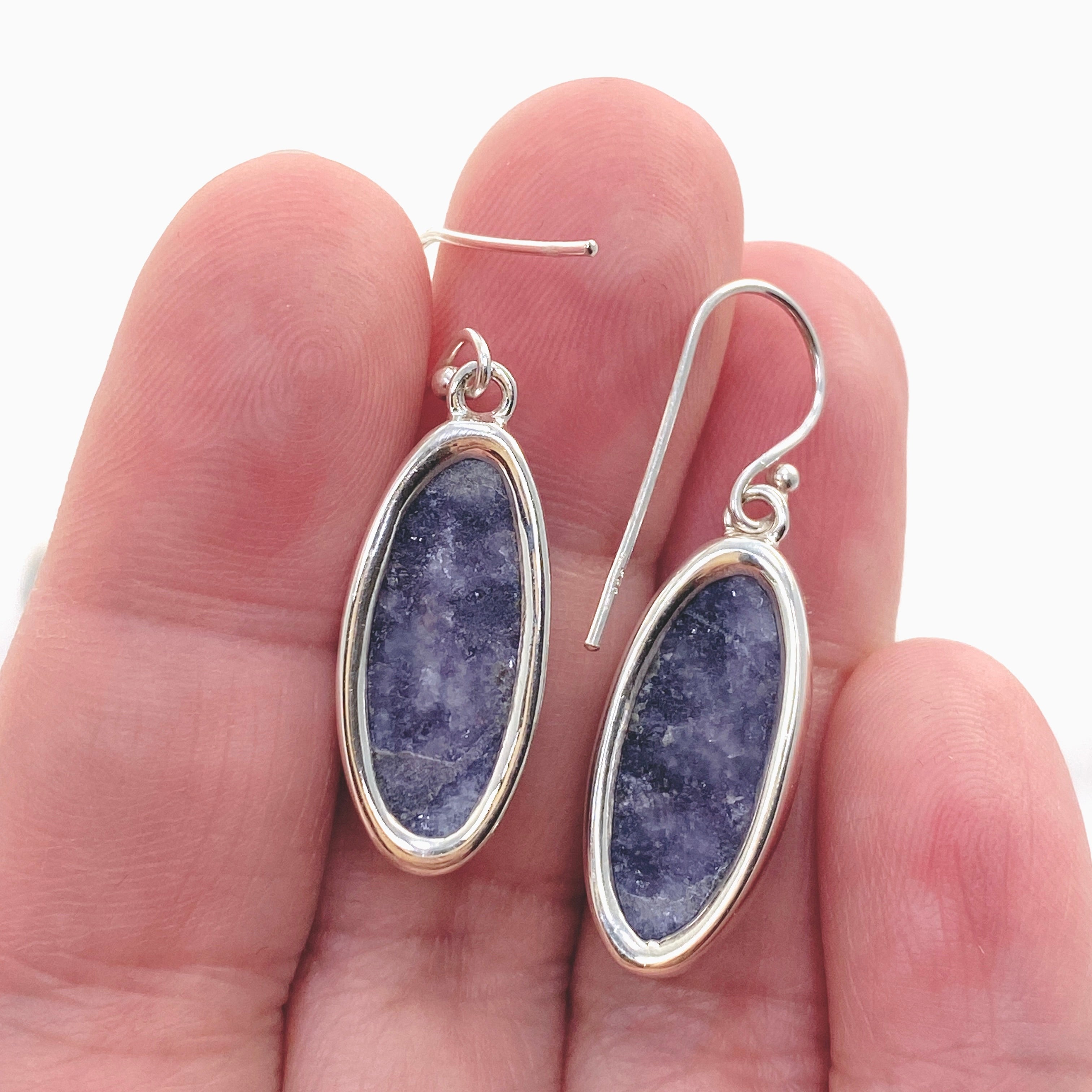 Natural Lepidolite Oval Cabochon Earrings for Women - Healing Crystal Jewelry KEGJ1520 | Perfect for Meditation, Energy Balancing & Spiritual Gifts