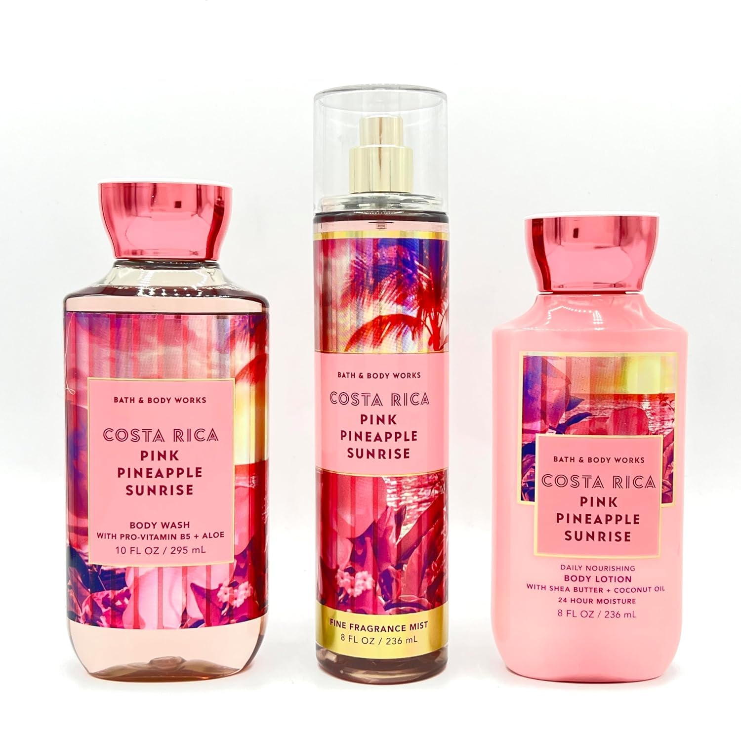 Premium Costa Rica Pink Pineapple Sunrise 3-Piece Gift Set - Body Wash, Fragrance Mist & Nourishing Lotion for Soft Skin | Perfect for Spa Day, Self-Care & Gifts
