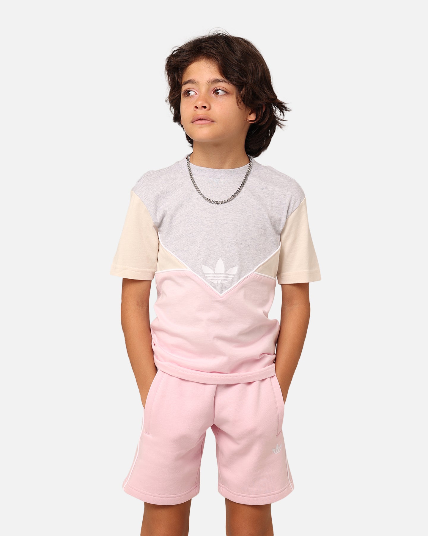 Adidas Kids' Adicolour Shorts and T-Shirt Set - Clear Pink | Comfortable Athletic Outfit for Boys & Girls | Perfect for Sports, Playdates, and Casual Wear