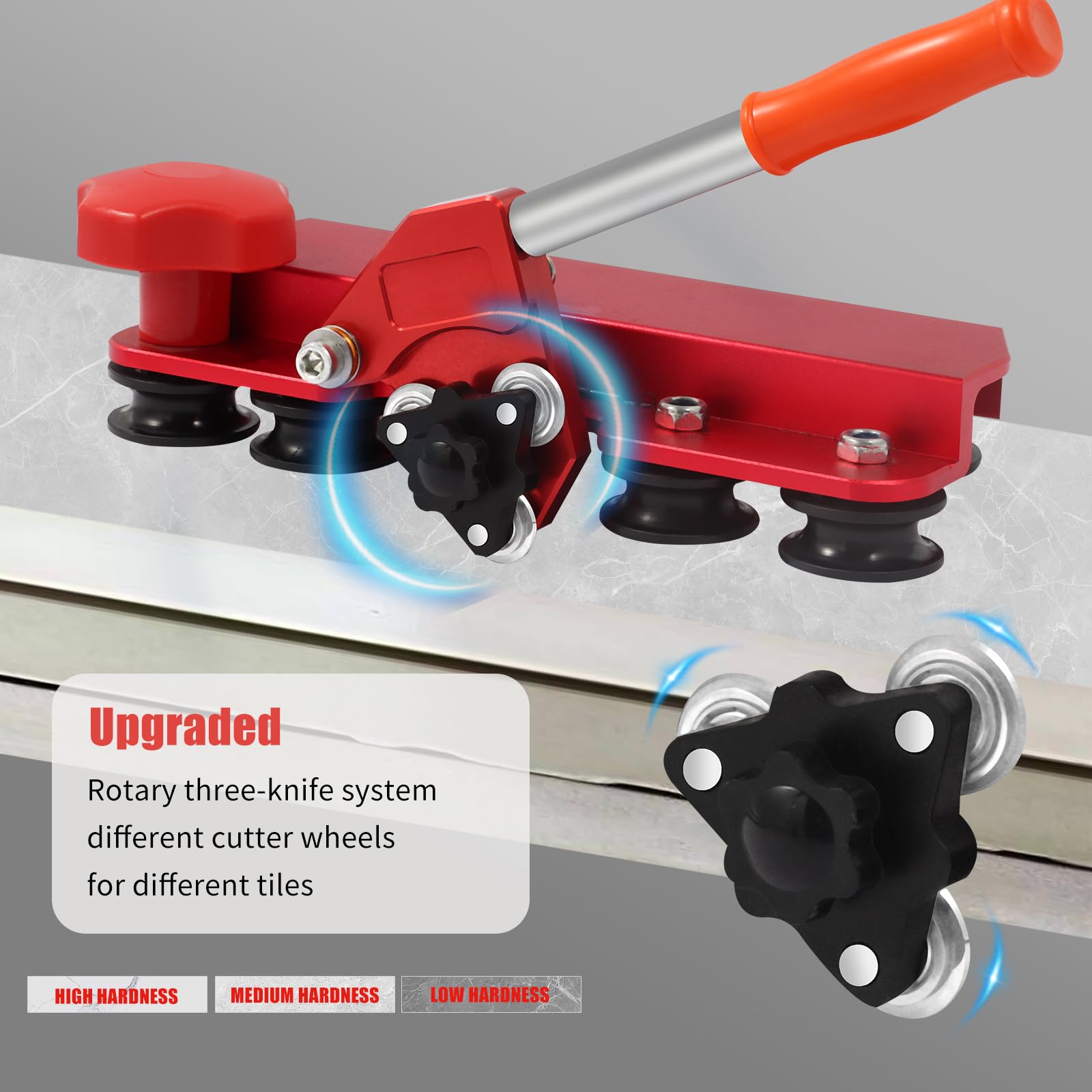 110-Inch Large Manual Tile Cutter for Ceramic Tiles - Built-in Suction Cups & Tile Pliers, 3-Push Knife System, Cuts Up to 4.7-Inch Thick Tiles - Perfect for Flooring, Backsplash, and DIY Home Renovation Projects