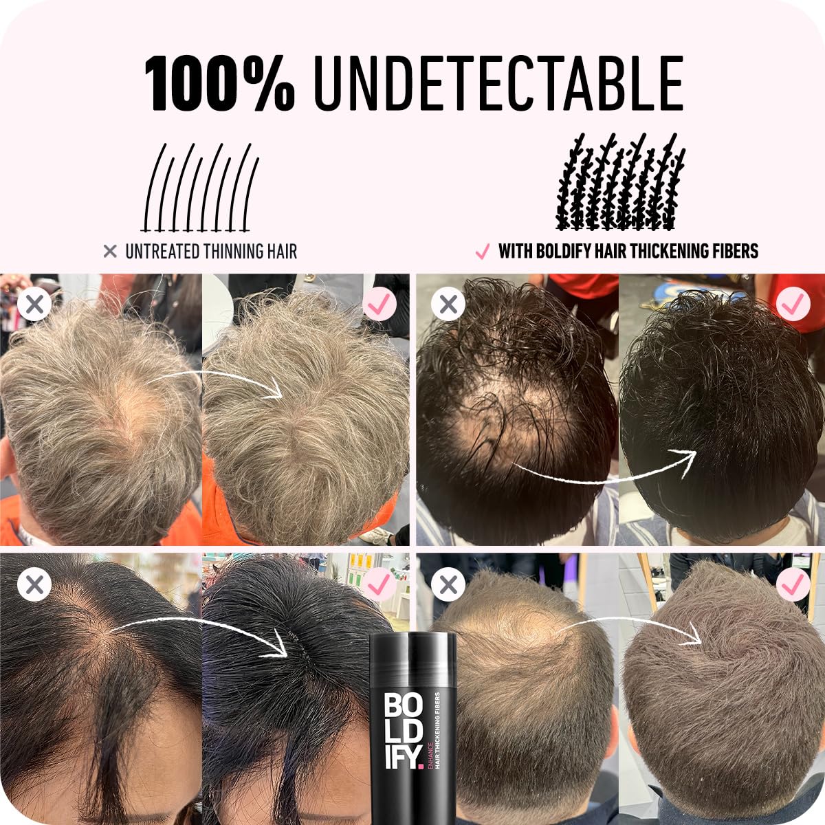 Boldify Hairline Powder & Hair Fiber Bundle - Instant Hair Loss Concealer for Thinning Hair, Root Cover Up Spray (Black) | Perfect for Daily Use, Special Occasions & Confidence Boosting