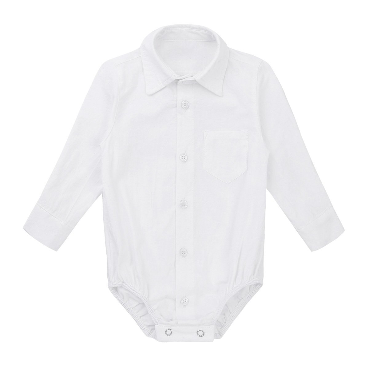 JEATHA Baby Boys White Wedding Christening Romper Jumpsuit - Gentleman Outfit for Infant Baptism, First Birthday & Special Occasions