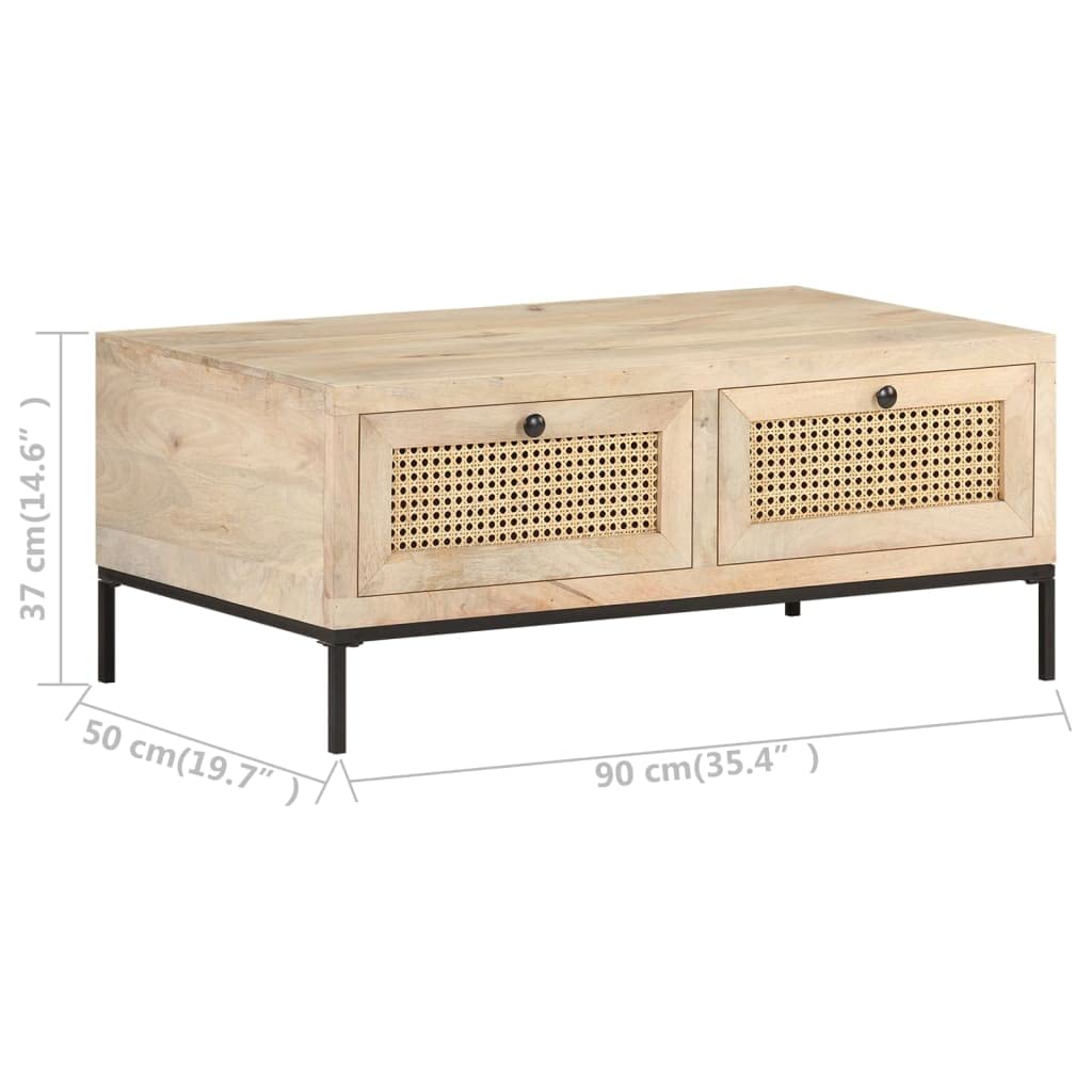 Farmhouse Coffee Table with Drawers - 35.4
