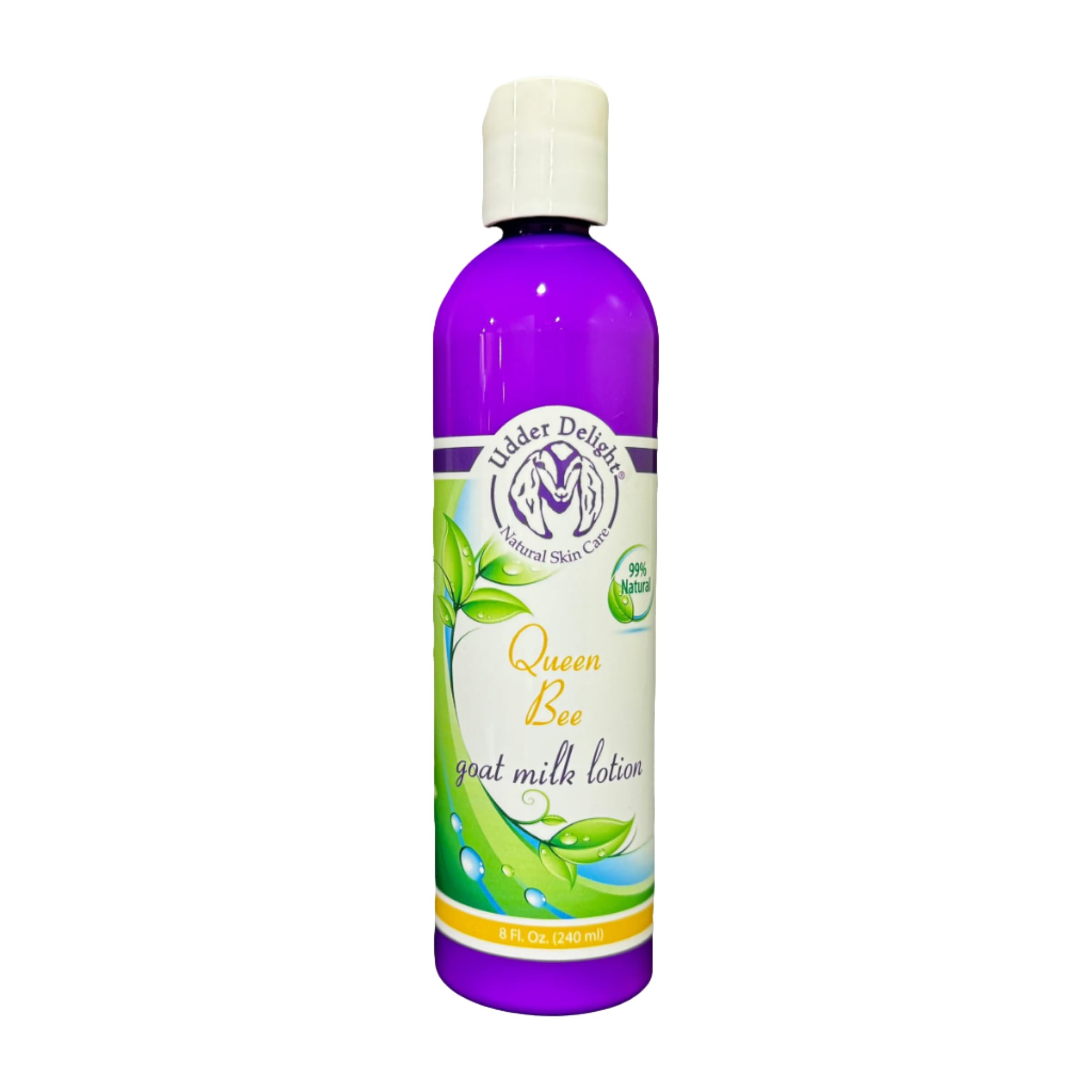 Udder Delight Queen Bee Goat Milk Lotion - 8 Fl Oz (240ml) Natural Moisturizing Hand & Body Lotion for Dry Skin - Perfect for Daily Hydration & Spa Relaxation at Home