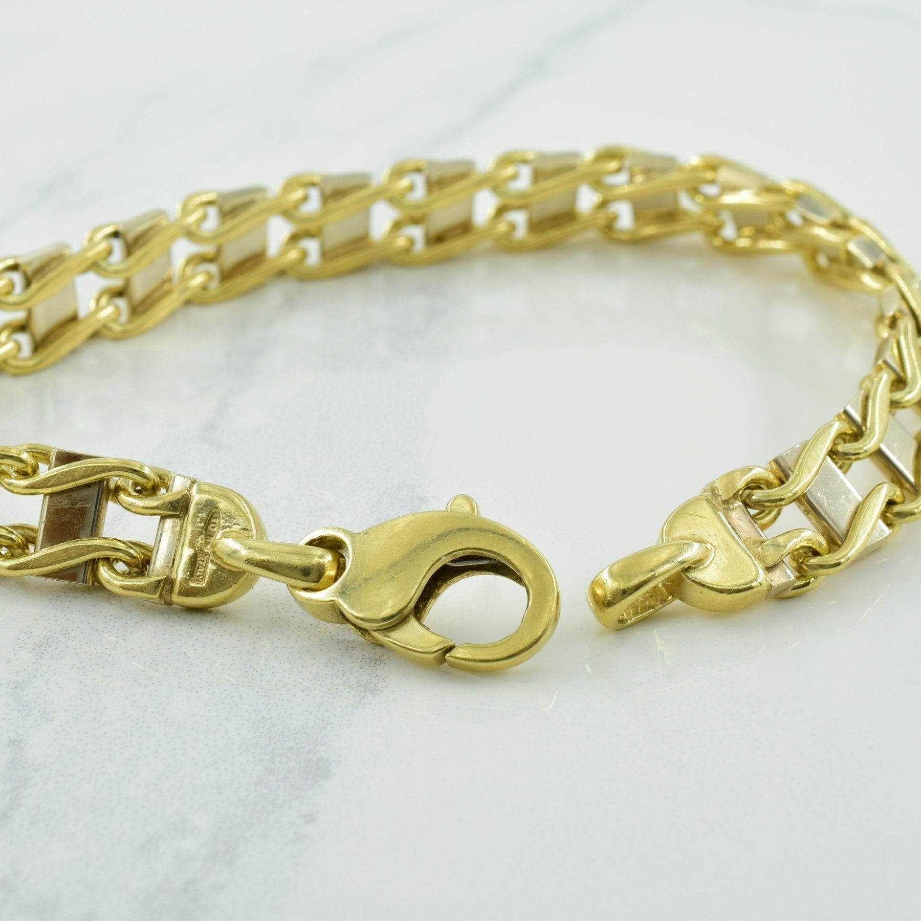 10K Two Tone Gold Bracelet for Women - 8