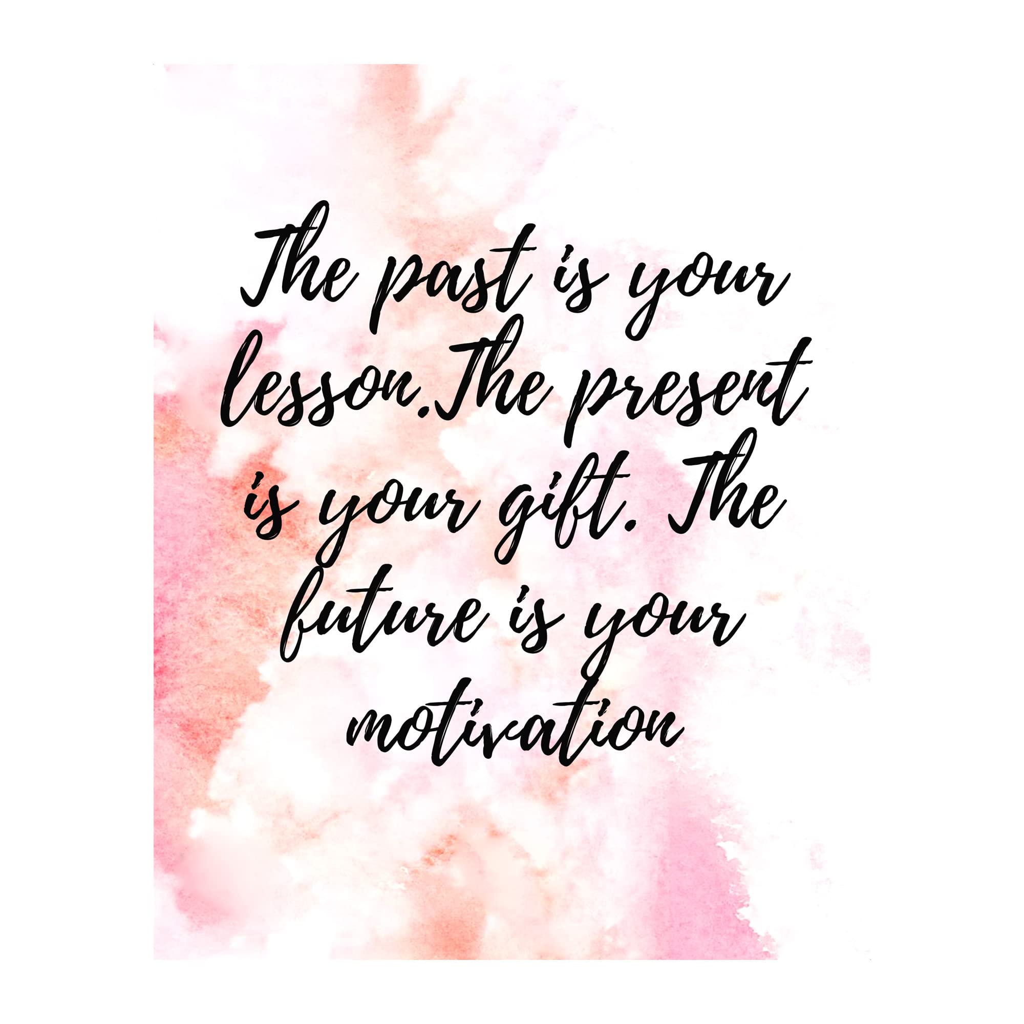 Past-Present-Future Motivational Wall Art - Modern Abstract Inspirational Quotes Print - Unframed 8x10