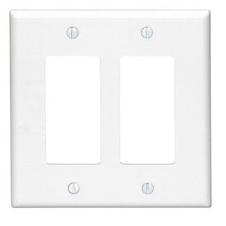 2 Gang Decora/GFCI Device Wall Plate - Midway Size Thermoset Faceplate for Electrical Outlets (80609) - Ideal for Home, Office & Commercial Use