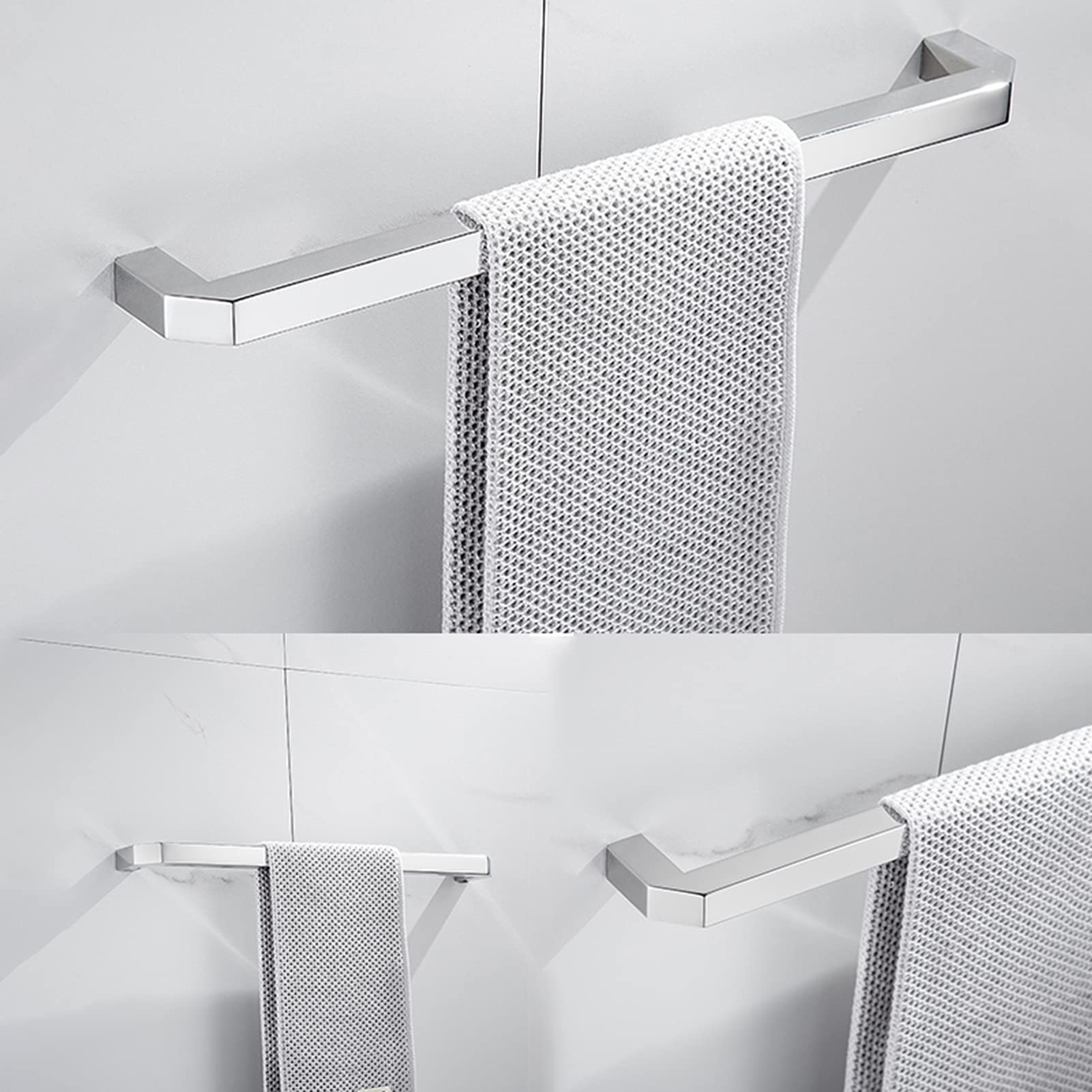 CL-ZZZ 47.2 Inch (120cm) Wall Mounted Towel Bar Rail - Premium SUS 304 Stainless Steel Towel Holder with Polished Silver Finish for Bathroom & Kitchen Organization - Perfect for Hanging Towels, Robes or Kitchen Utensils
