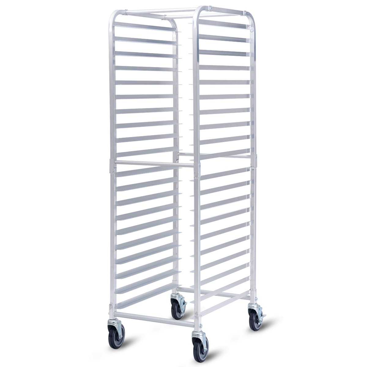 Giantex 20-Tier Aluminum Commercial Baking Cooling Rack with Wheels & Lockable Shelves - Heavy Duty Kitchen Bun Pan Sheet Rack for Home & Professional Bakeries - Perfect for Dough Proofing, Pastry Cooling, and Bread Storage