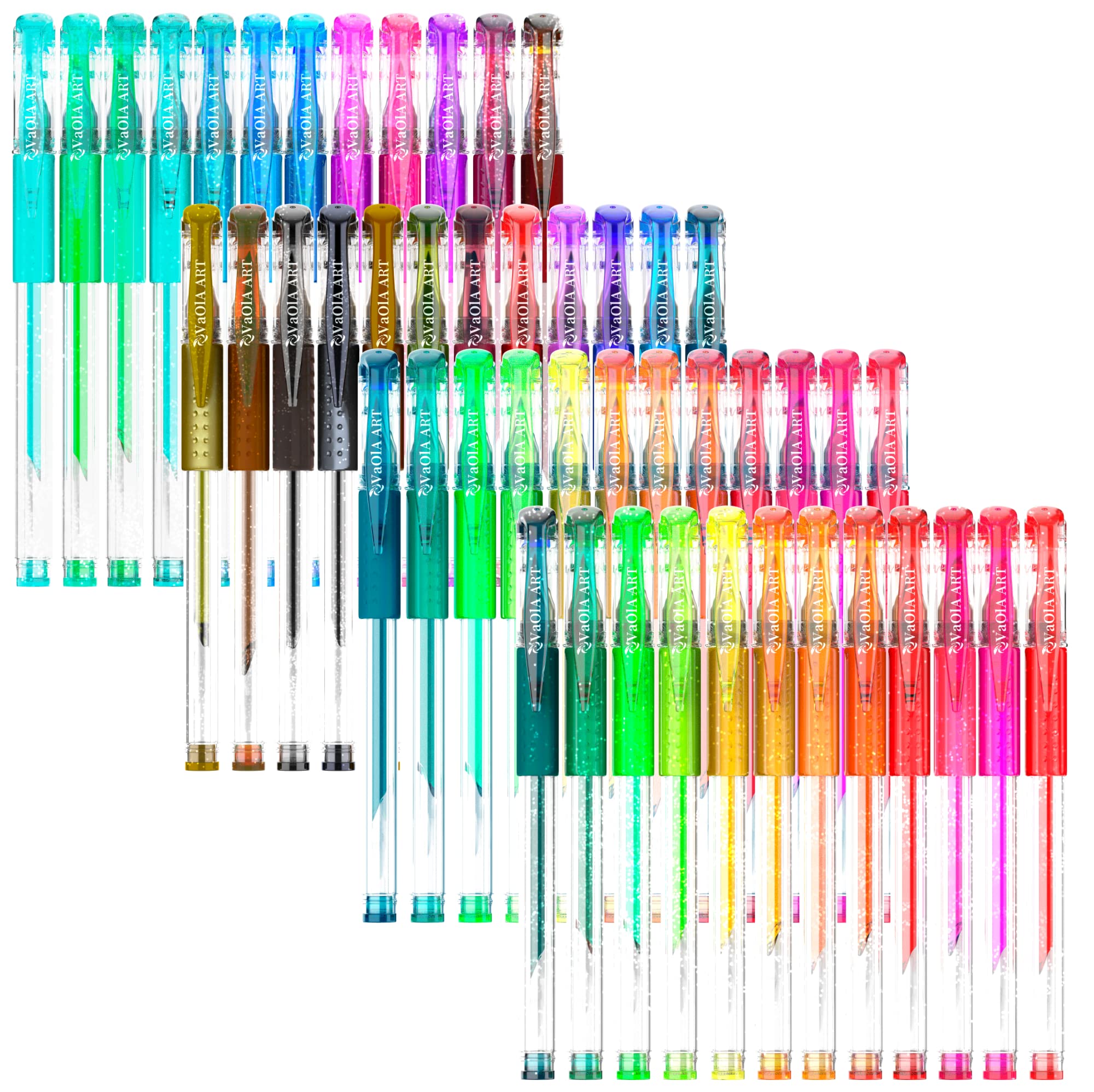 48-Color Glitter Gel Pens Set for Coloring Books & School Art