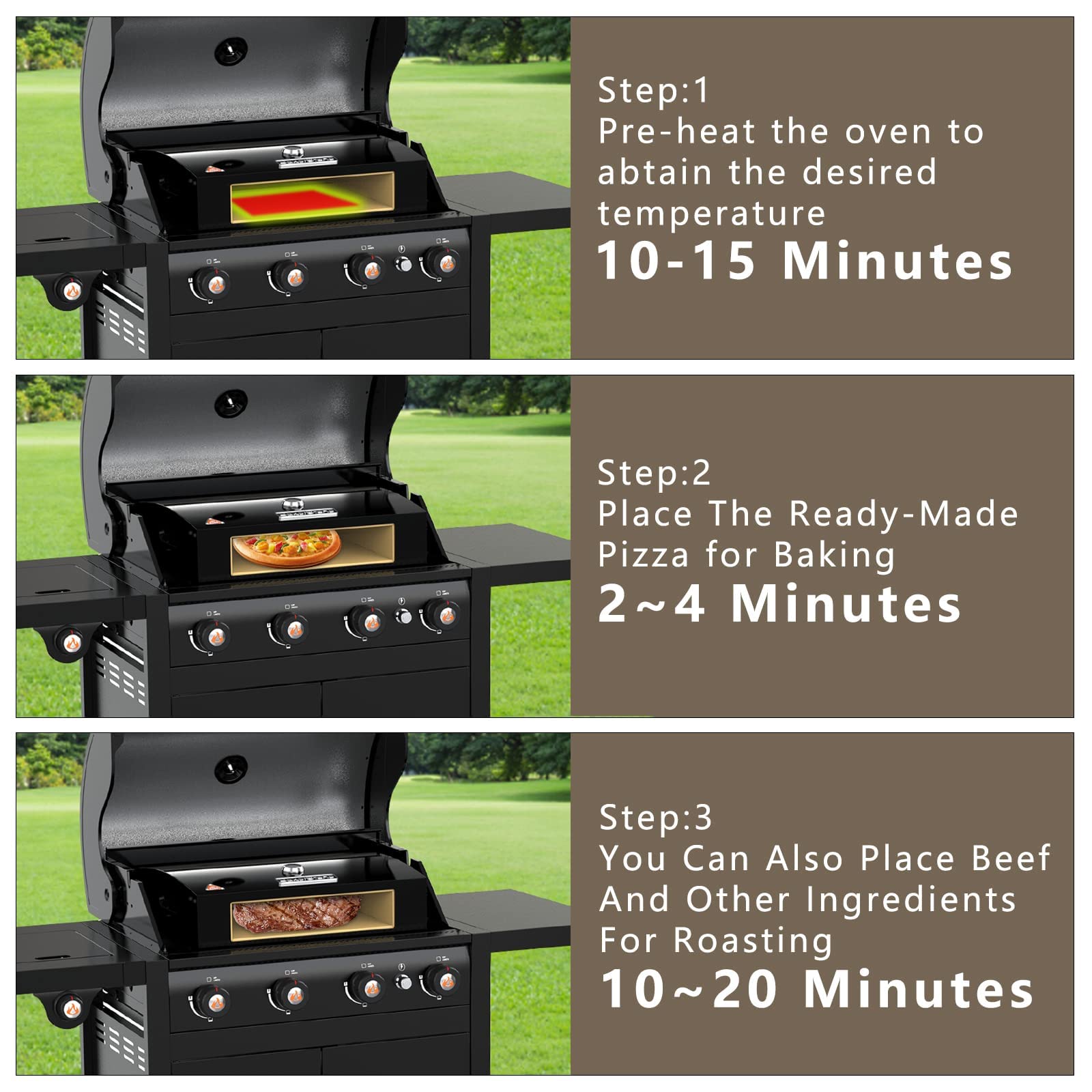 BakerStone Original Series Portable Outdoor Pizza Oven for Grill Top - Gas & Charcoal Compatible Pizza Maker with Dust Cover - Perfect for Backyard, Camping & Tailgating Parties