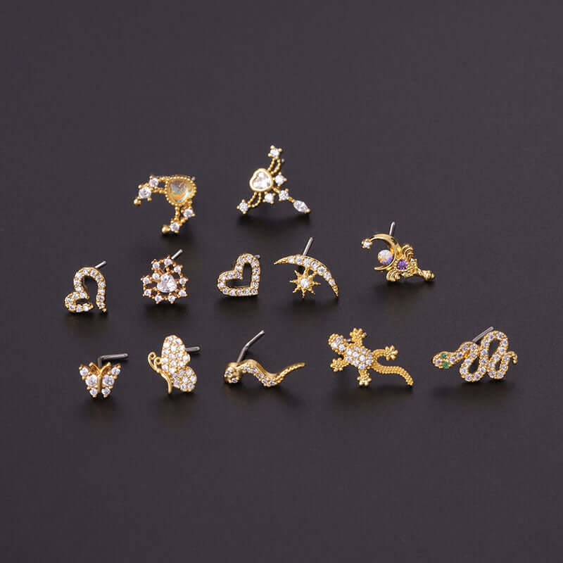 20G L Bend Nose Studs - Hypoallergenic Surgical Steel Nose Ring Piercing Jewelry for Women & Men - Perfect for Cartilage, Septum & Nostril Piercings | HSPJ632