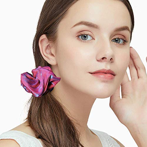 FAMEZA 9-Piece Satin Scrunchies for Women & Girls - Large Shiny Soft Elastic Hair Bands, Ponytail Holders for Everyday Use, Workouts, and Special Occasions