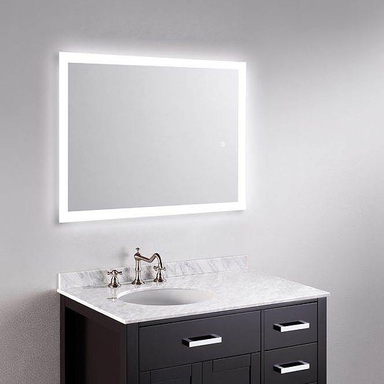 Ketcham LUM 2 Luminous LED Mirror with Surface Mount - Modern Bathroom Vanity Mirror with Adjustable Lighting for Makeup & Shaving
