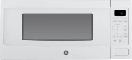 GE Profile PEM31DFWW 24-Inch Countertop Microwave Oven in White - Compact Space-Saving Design for Small Kitchens, Dorms & Offices
