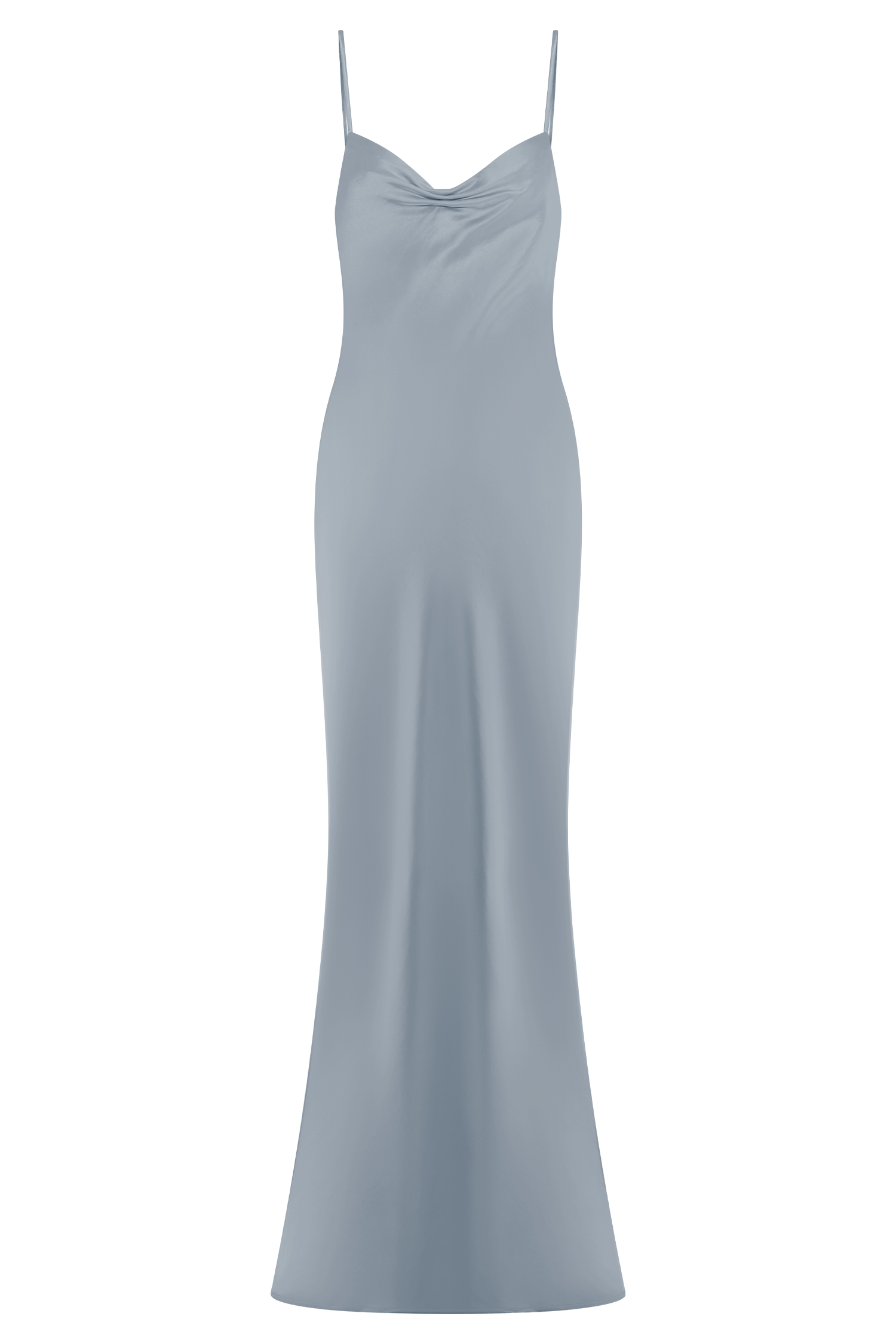 Lilly Sweetheart Satin Maxi Dress in Frosted Blue - Elegant Formal Gown for Weddings, Prom & Evening Events