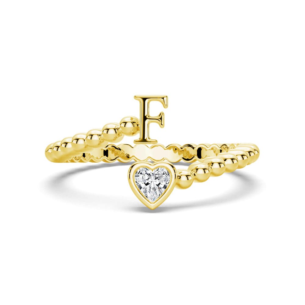 Lab Grown Diamond Personalized Initial Promise Ring for Women - Custom Engraved 14K Gold/White Gold Name Letter Ring - Perfect for Anniversaries, Engagements & Special Occasions