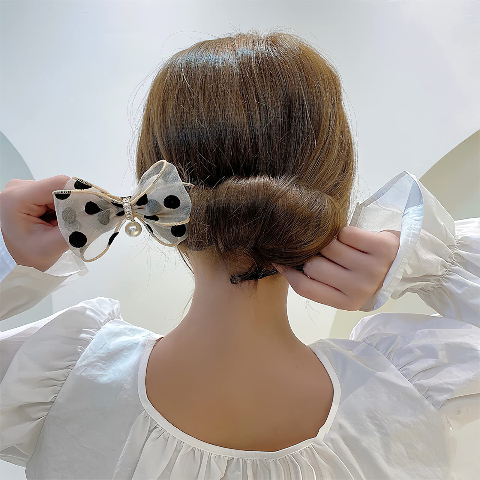 Flexible Reusable Hair Bun Maker - Magic Donut Bun Maker for Quick & Easy French Twist, Bow & Korean Hairstyles | Fashionable Hair Styling Accessories for Women & Girls (Red & Black) | Perfect for Summer, Parties, Weddings & Everyday Wear