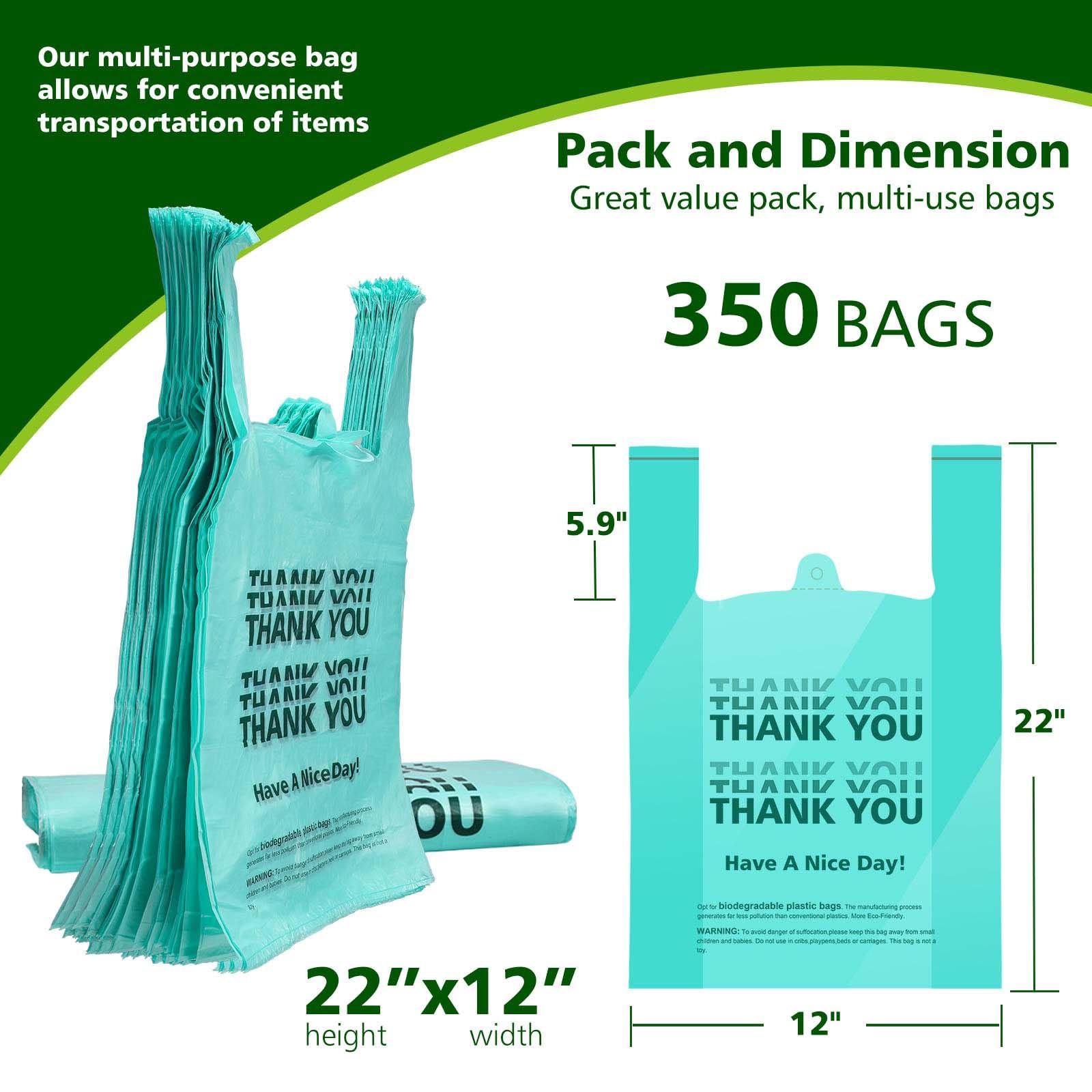 AYOTEE 350 Count Disposable Plastic Grocery Bags with Handles - Heavy Duty Shopping Bags for Supermarkets, Retail Stores & Small Businesses - Perfect for Groceries, Produce & Convenient Shopping - Ideal for Checkout Counters, Farmers Markets & Food Packaging
