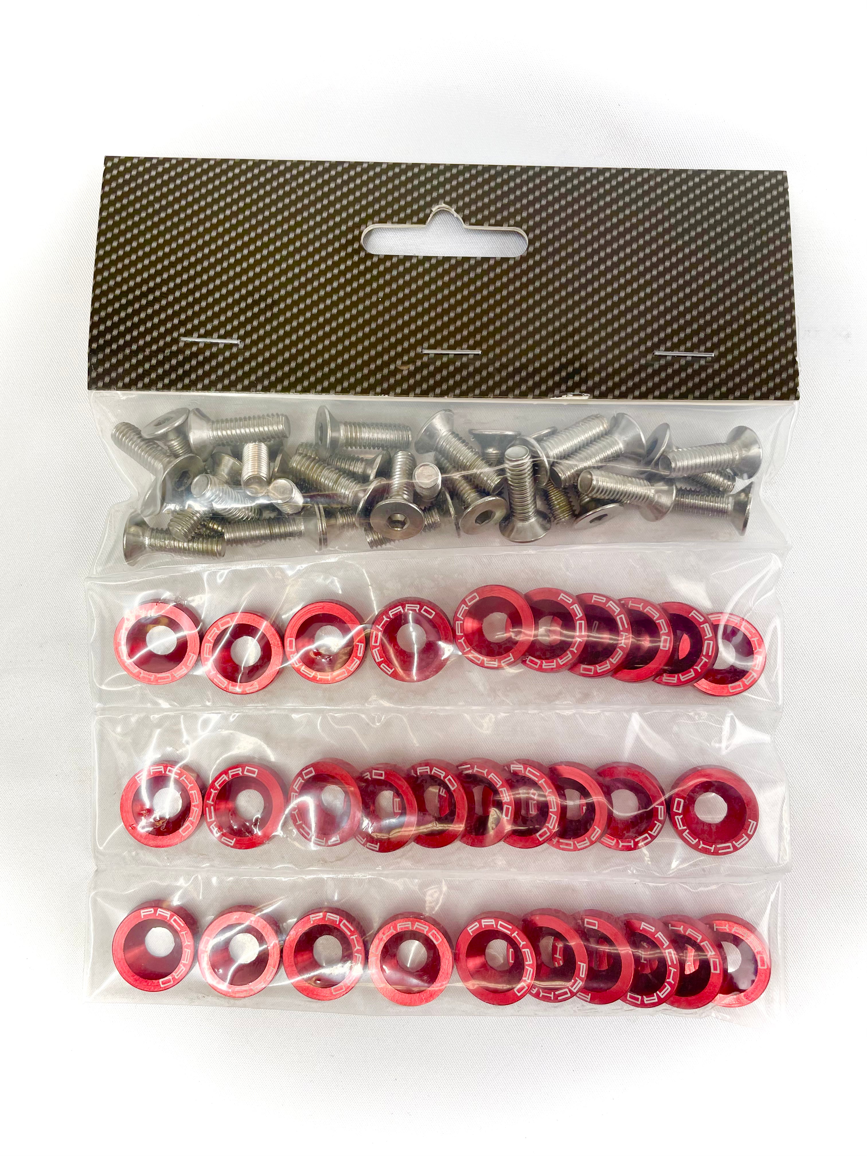 Packard Performance Billet Fender Washers - 30 Piece Set - High Strength Aluminum Alloy Washers for Automotive, Marine & Industrial Applications - Perfect for Vehicle Restoration, Boat Building & Machinery Assembly