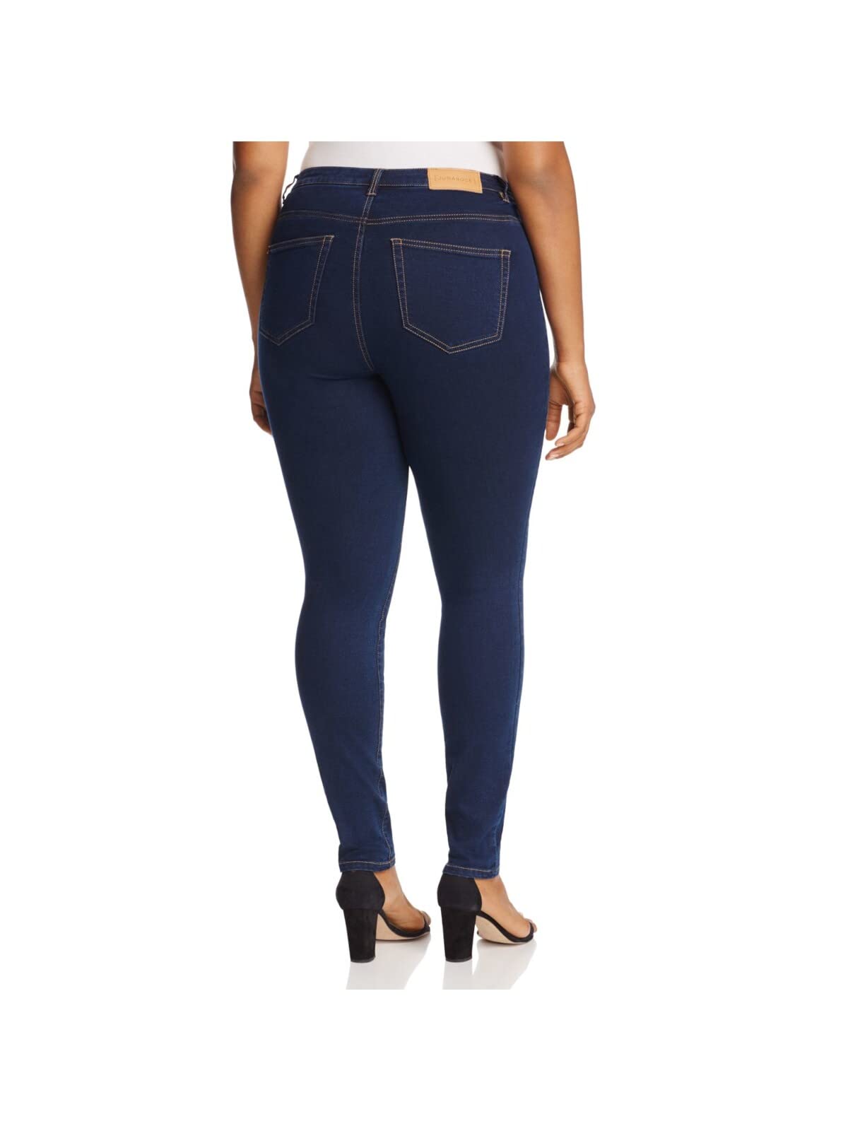 Women's Slim Fit Dark Indigo Blue Jeans - Stretch Denim Pants for Casual Wear & Everyday Comfort