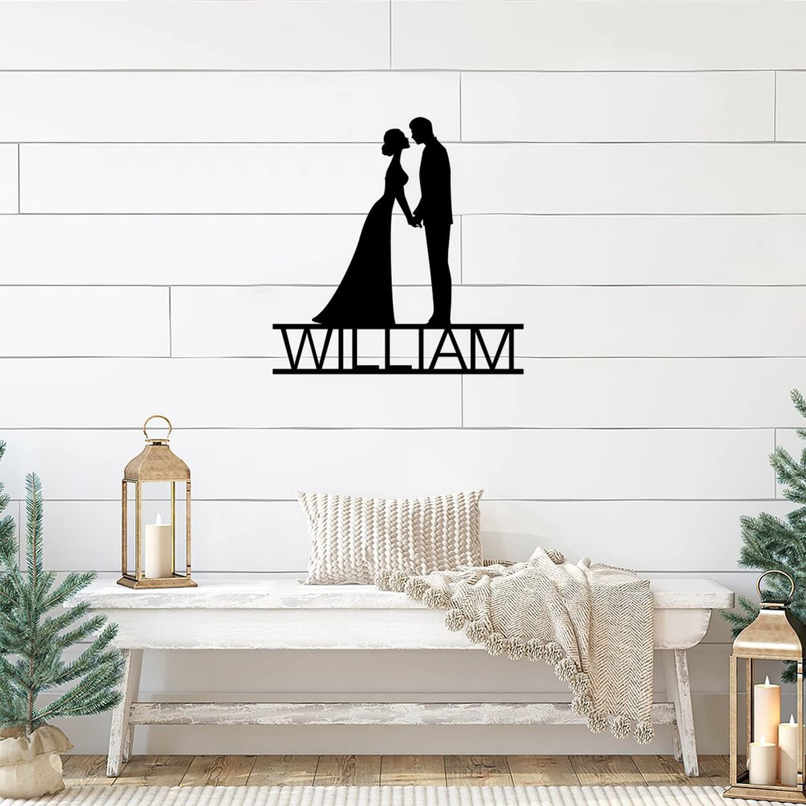 Personalized Rustic Metal Wedding Sign - Custom Couples Name Steel Wall Hanging for Farmhouse, Patio & Home Decor (24 Inch) | Perfect for Wedding Gifts, Anniversary Decor & Outdoor Rustic Weddings