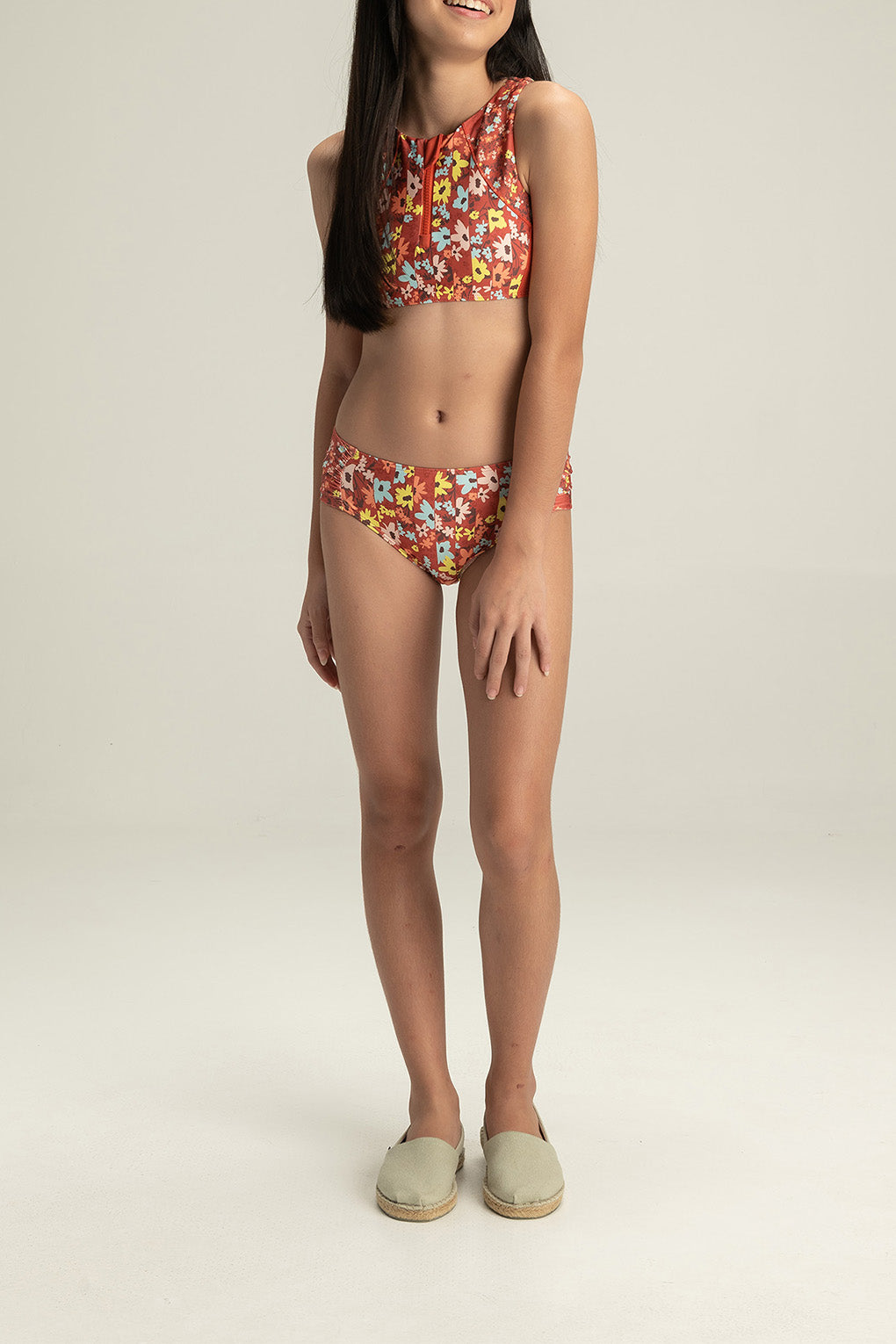 Kids Sky Garden Bikini - Cute Floral Print Swimwear for Girls, UPF 50+ Sun Protection, Comfortable Stretchy Fabric - Perfect for Beach, Pool & Summer Vacations