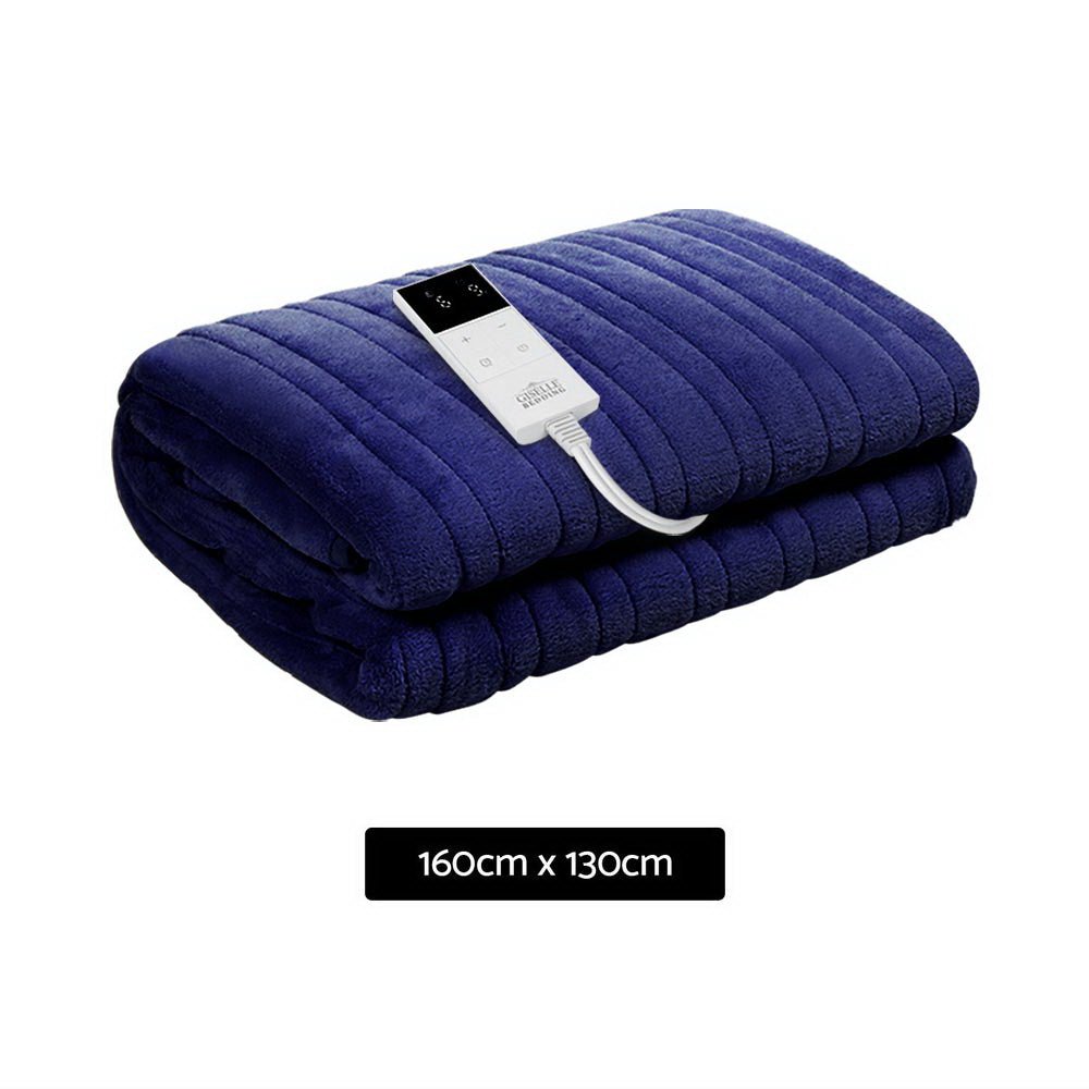 CozyHeats Electric Heated Throw Blanket - Ultra Soft Navy Blue Flannel for Winter Warmth | Perfect for Couches, Beds & Home Office Use