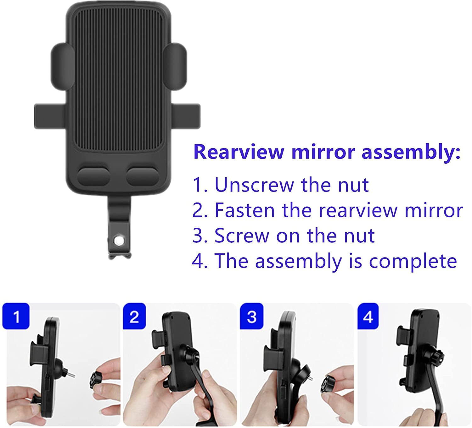 Universal Motorcycle Phone Mount Holder - One Hand Operation, 360° Rotation & Anti-Shake for 4.5