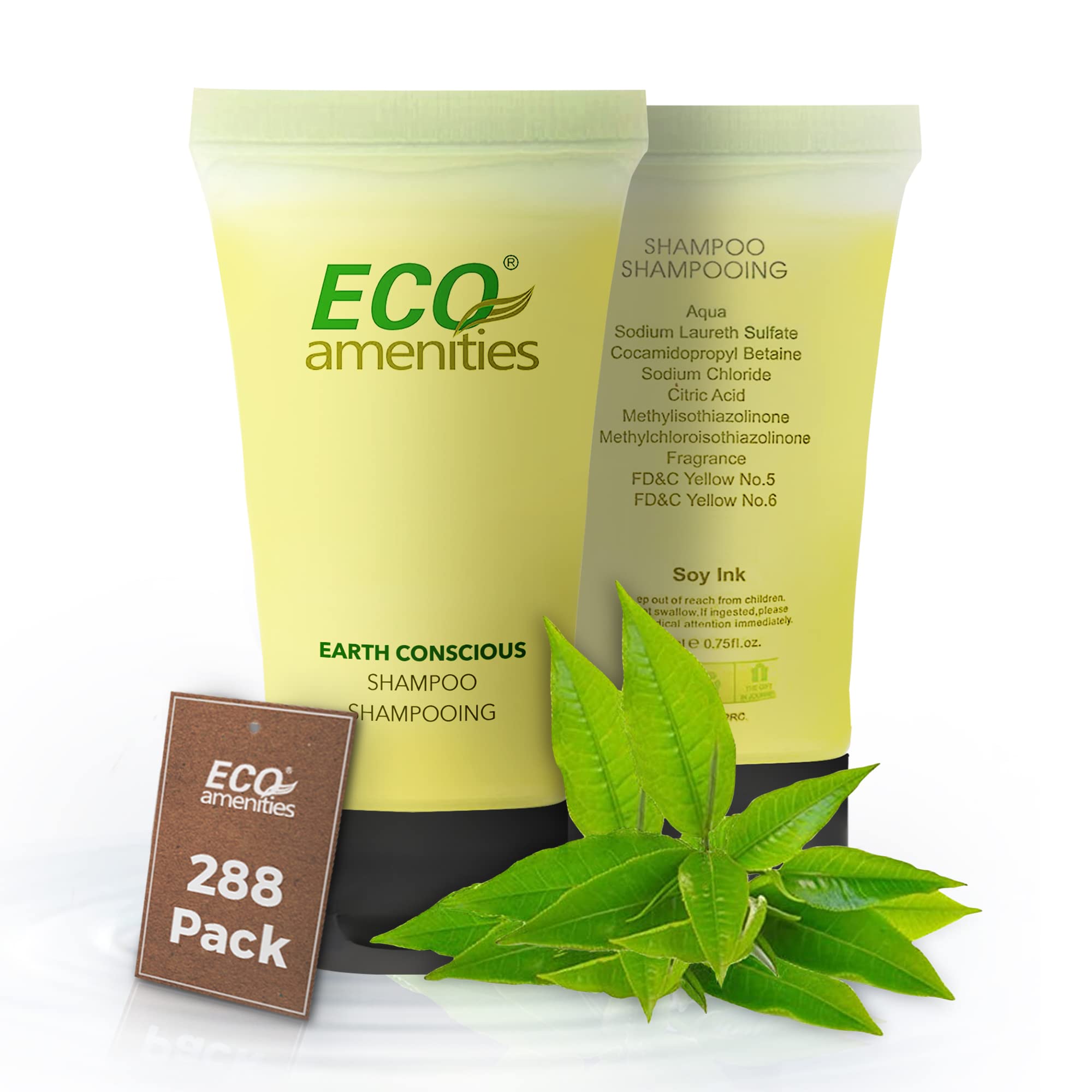 Bulk Travel Size Shampoo 288 Pack - 0.75 fl oz (22ml) Green Tea Scented Mini Shampoos for Hotels, AirBnB & Rentals | Eco-Friendly Guest Amenities | Perfect for Hospitality, Travel & Vacation Rental Supplies