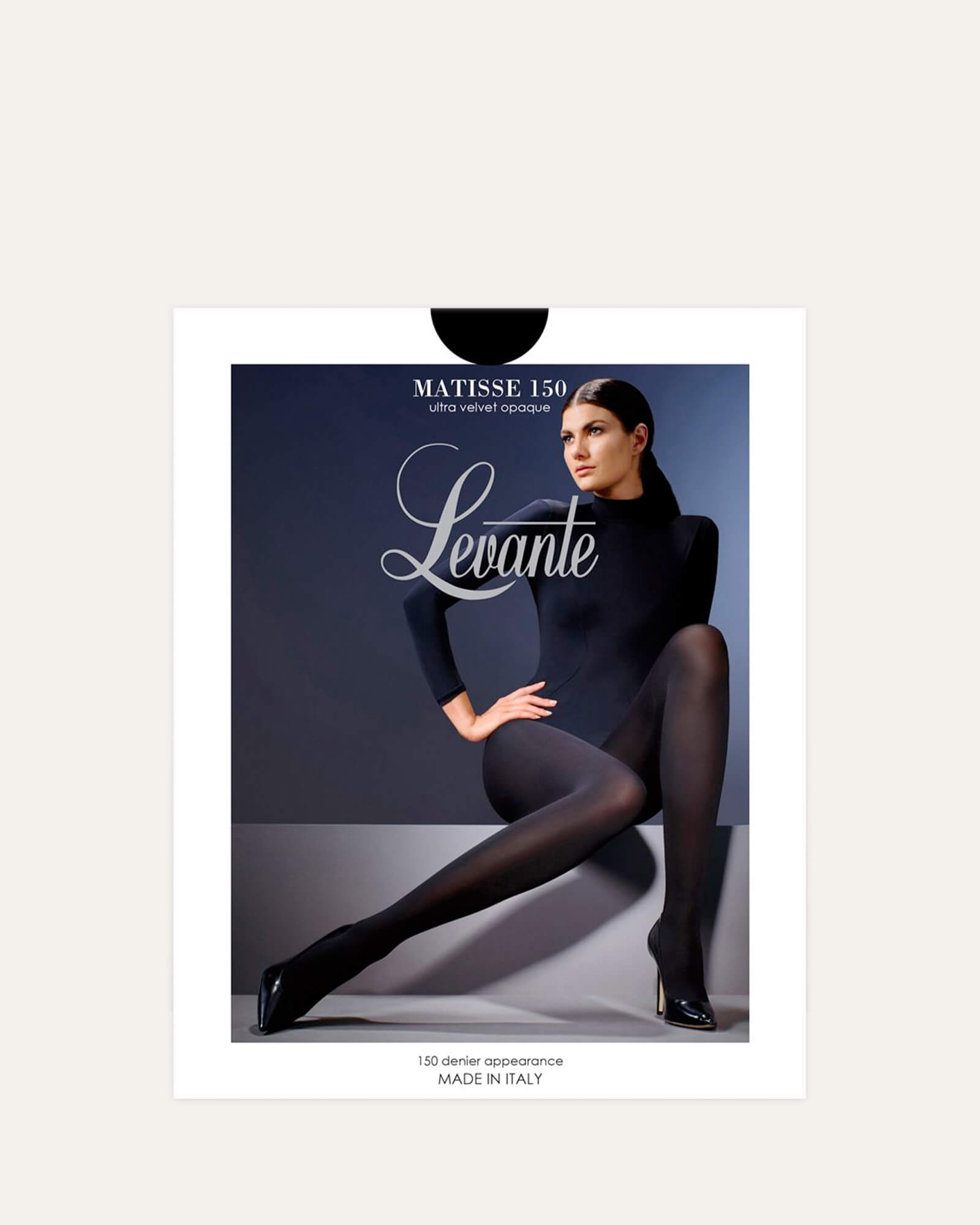 LEVANTE MATISSE 150 Denier Opaque Tights for Women - High Waist Control Tights, Black - Perfect for Work, Yoga & Everyday Wear