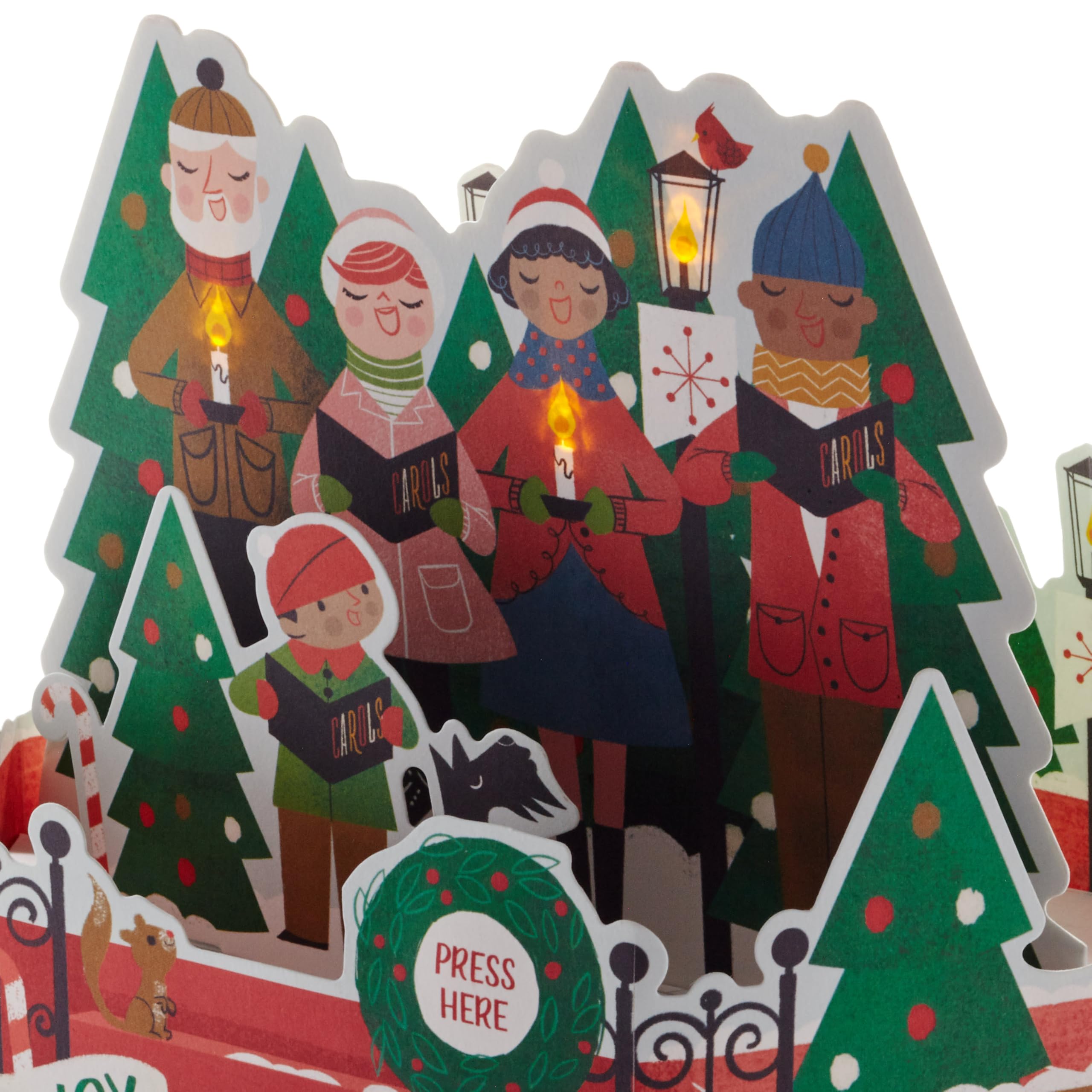 Hallmark Paper Wonder Musical Pop-Up Christmas Card with LED Lights - Carolers Singing Holiday Greeting Card for Home Decor, Gift Giving & Festive Celebrations
