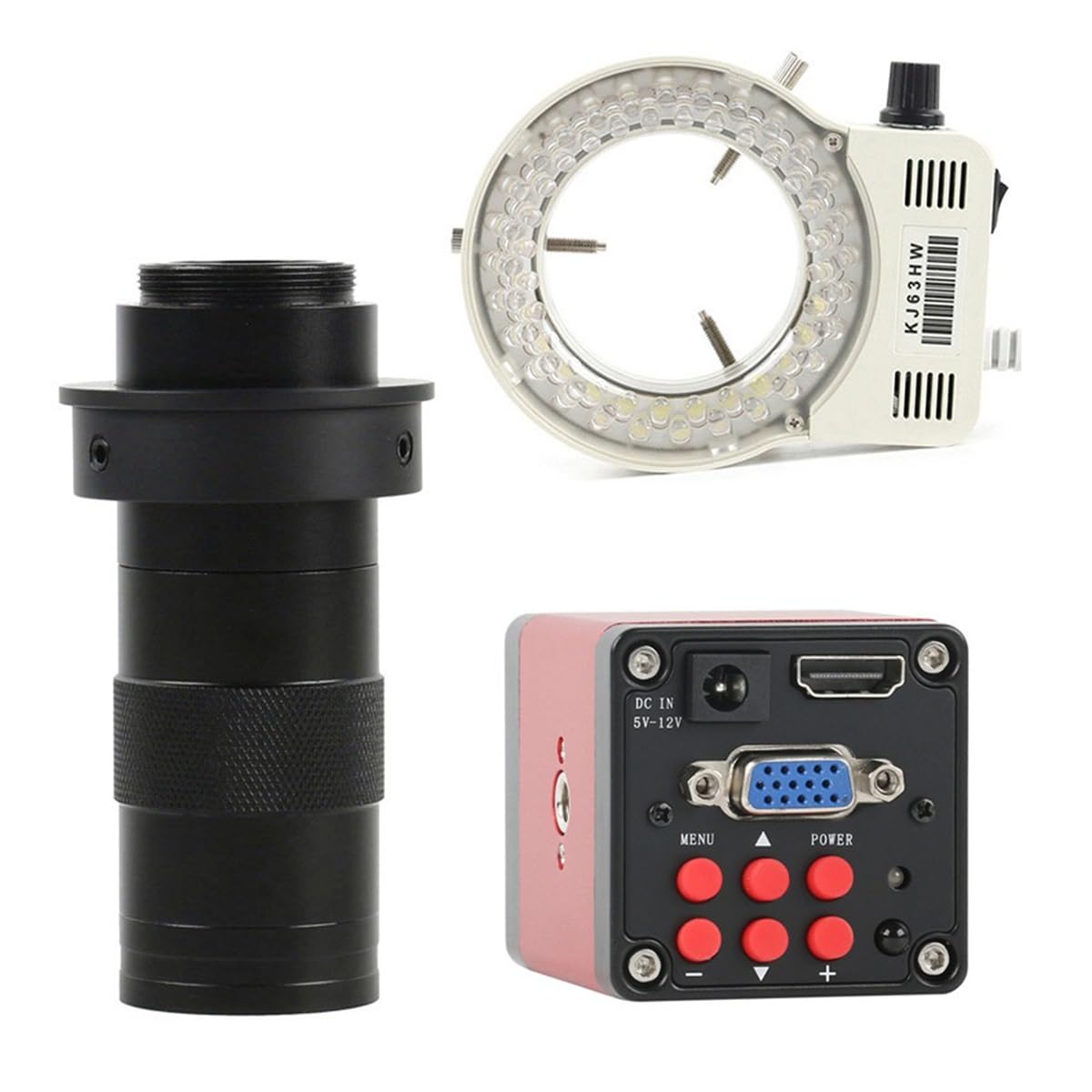 HD1080P Industrial Video Microscope Camera Kit - 150X 40mm with LED Light for Soldering, PCB Repair & Microscope Slides | Perfect for Electronics, Jewelry Making & Lab Research