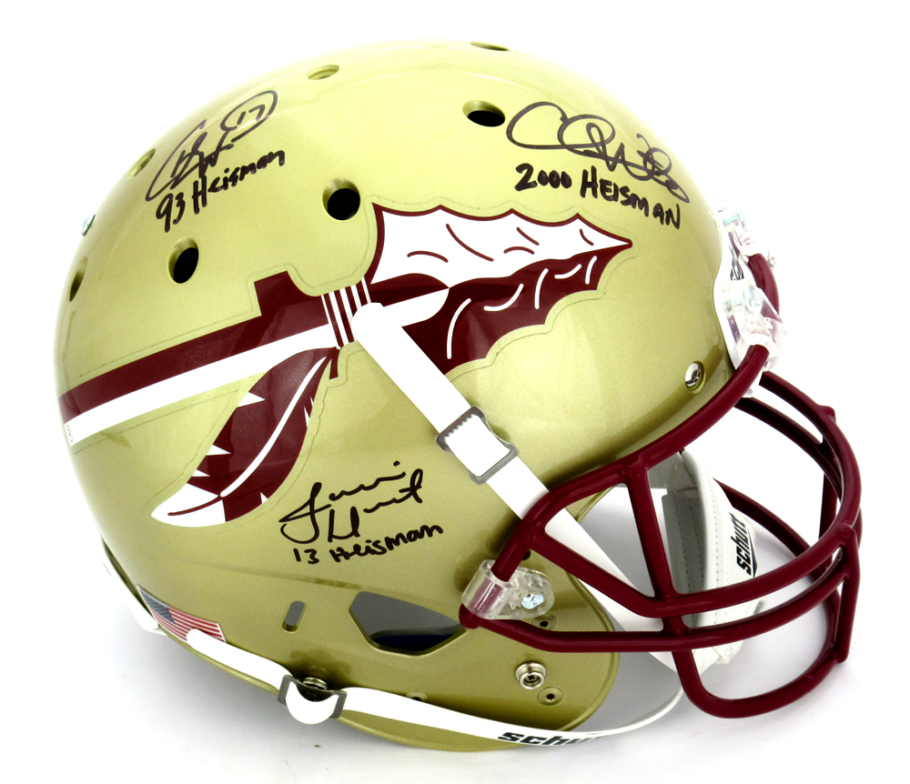 Charlie Ward, Chris Weinke & Jameis Winston Autographed Florida State Seminoles Full-Size Football Helmet - Heisman Trophy Winners Collectible - Perfect for FSU Fans, Sports Memorabilia Displays & Man Cave Decor