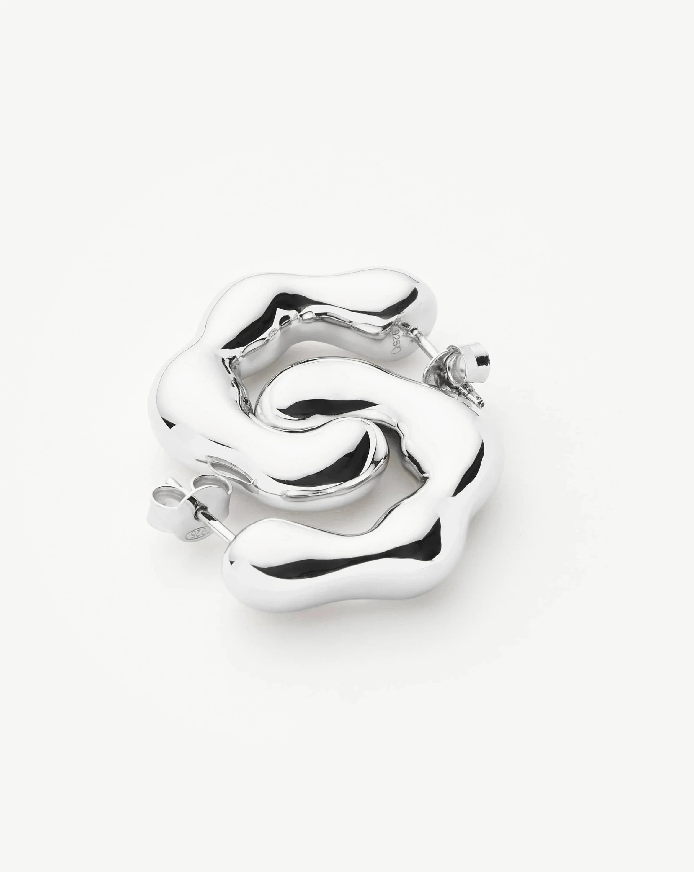 Eny Puffy Medium Hoop Earrings - Sterling Silver 925 Hypoallergenic Dangle Earrings for Women | Perfect for Everyday Wear, Parties & Gifts