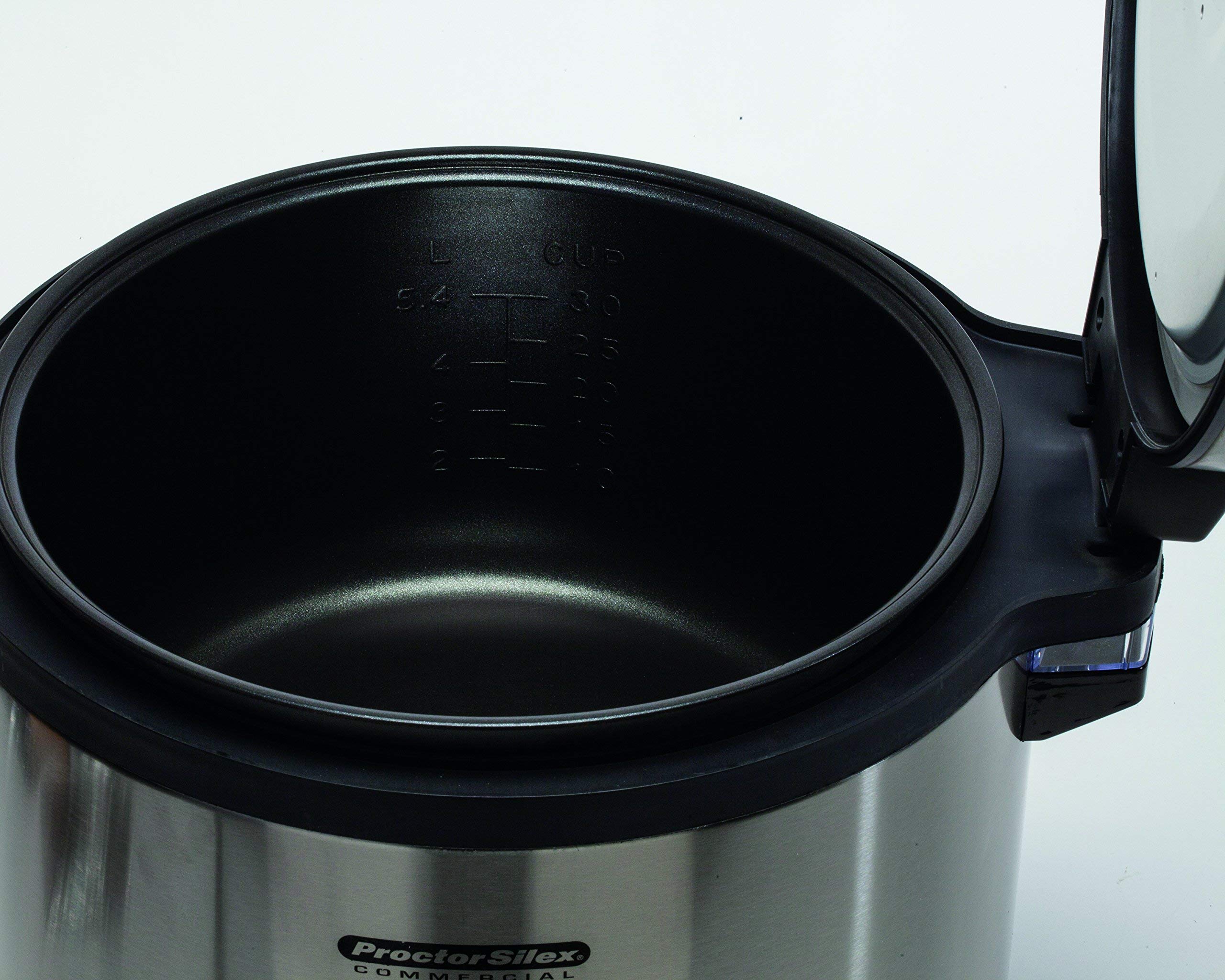 Hamilton Beach Proctor Silex Commercial 37560R 60-Cup Rice Cooker & Warmer with Non-Stick Pot, Hinged Lid & Stainless Steel Housing - Perfect for Catering, Restaurants & Large Family Gatherings - 1 Year Warranty
