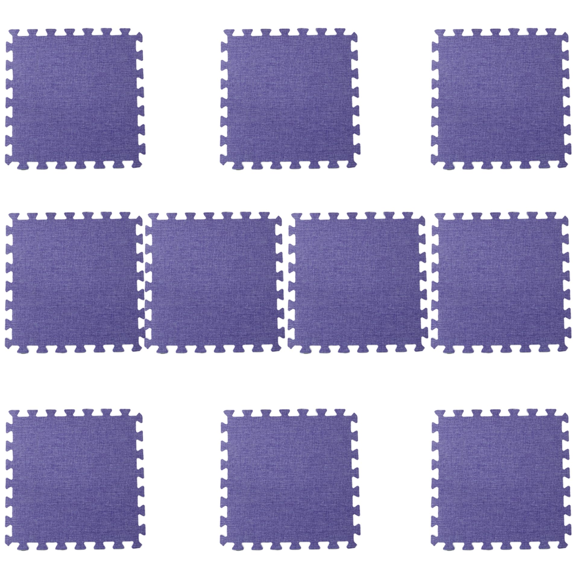 Non-Slip Interlocking Foam Floor Tiles for Kids - 10-Piece Baby Crawling Mat Set (12