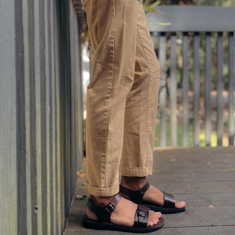 Original Leather Adjustable Buckle Sandals for Men - Comfortable & Stylish Summer Footwear for Beach, Travel & Casual Outings