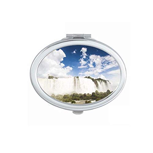 DIYthinker Waterfall Forest Nature Scenery Portable Folding Mirror - Double Sided Handheld Makeup Mirror for Travel, Home Vanity & Outdoor Adventures