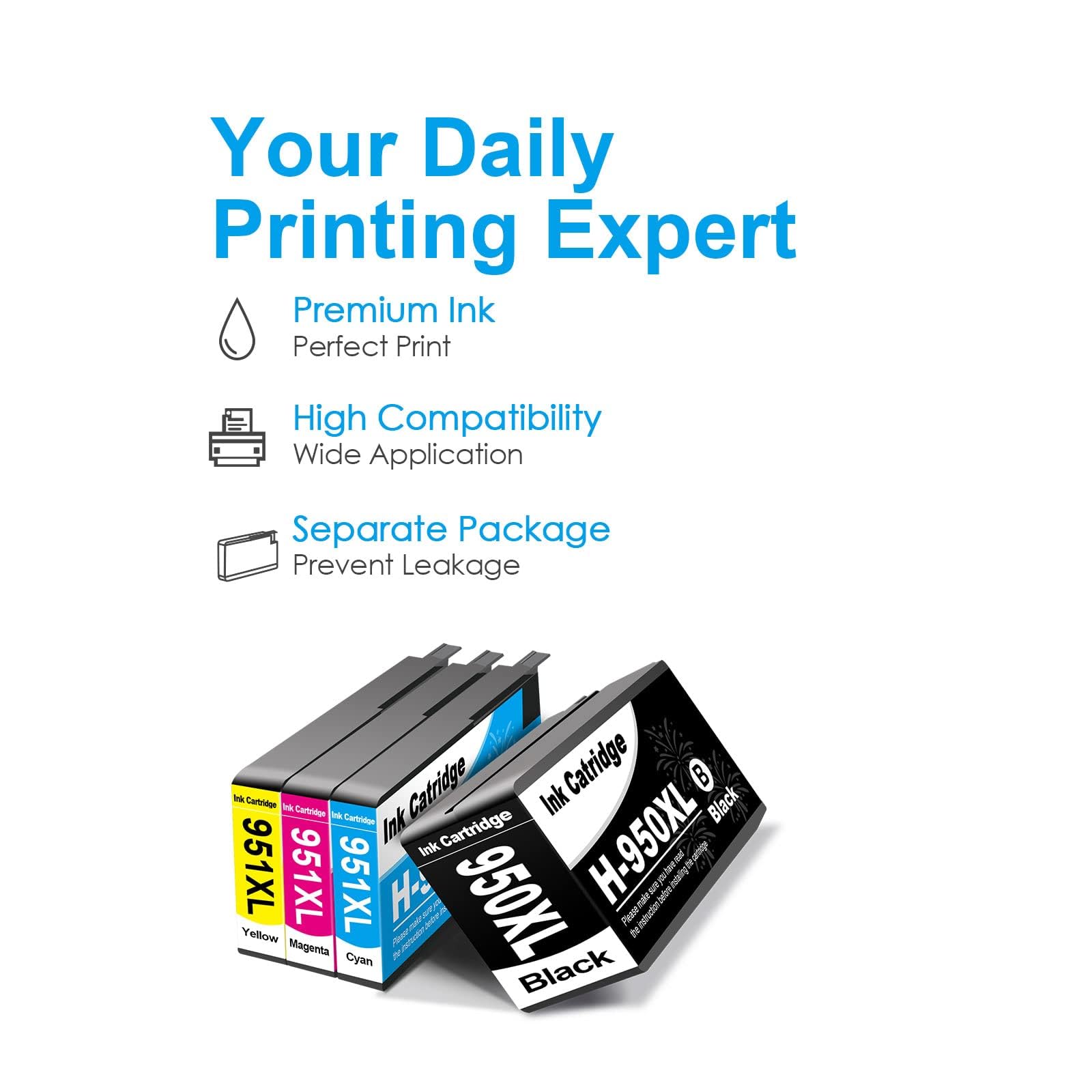 Galada Remanufactured HP 950 951 XL Ink Cartridges (4-Pack) - Compatible with Officejet Pro 8600 8620 8610 8100 8660 Printers - High-Quality Replacement for Home & Office Printing Needs