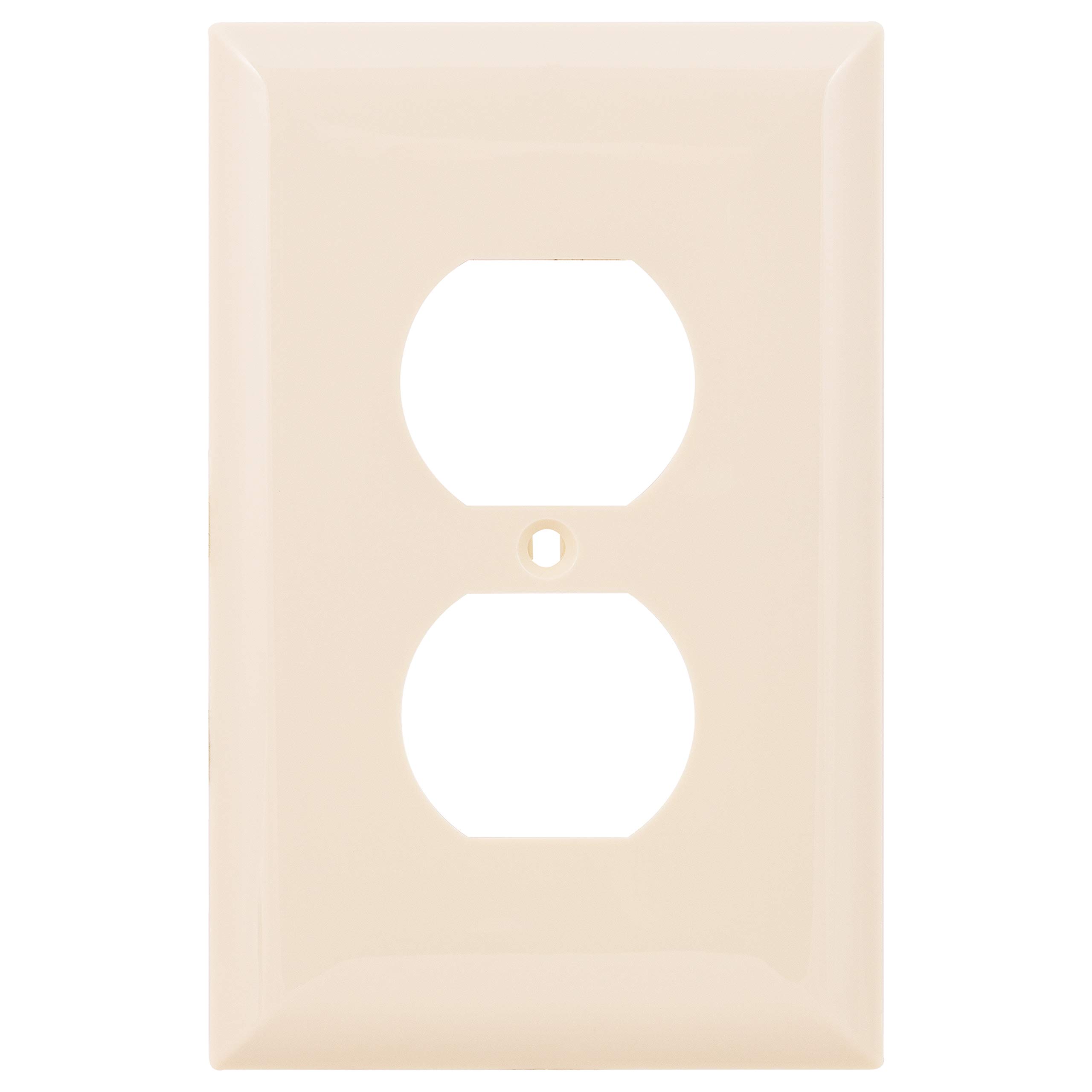 **1 Gang Power Gear Outlet Wall Plate Cover - Light Almond, 3.1” x 4.9” - Screws Included - Oversized Switch Cover for Home & Office Electrical Safety**    *(Perfect for Upgrading Light Switches & Outlets in Living Rooms, Bedrooms & Offices)*