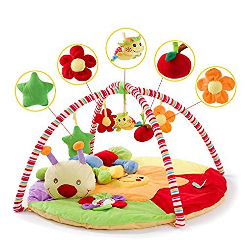 Colorful Insect Baby Play Mat - Soft Round Activity Gym with Hanging Toys for Newborns & Toddlers | Perfect for Crawling, Tummy Time & Early Development Gifts