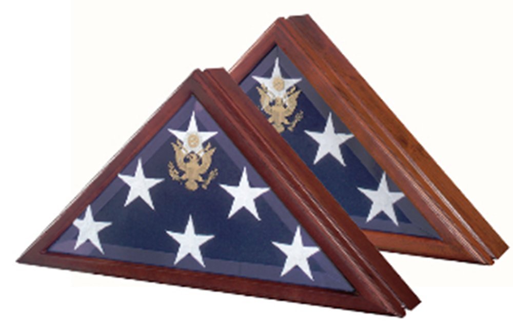 USMC Marine Corps Flag Display Case with Seal - Glass Front Presidential Flag Case for Officers & Personal Use - Perfect for Home, Office, or Military Ceremonies