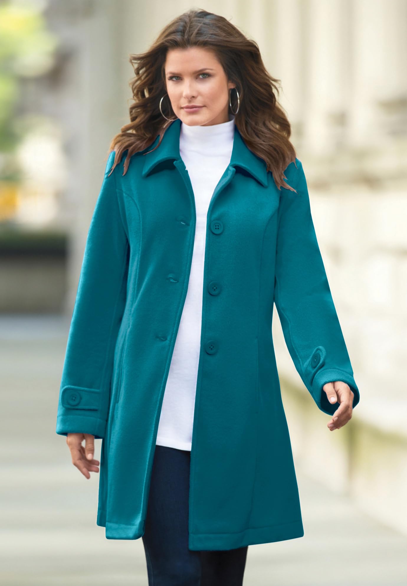 Roaman's Women's Plus Size Fleece Jacket - Warm Cozy Winter Outerwear for Casual Wear & Outdoor Activities | Perfect for Hiking, Travel & Everyday Comfort