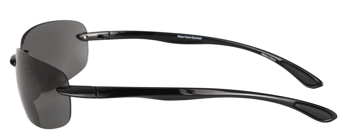 Lightweight Polarized Bifocal Reading Sunglasses for Men & Women - 2-Pack Sport Wrap Design for Outdoor Activities, Driving & Reading