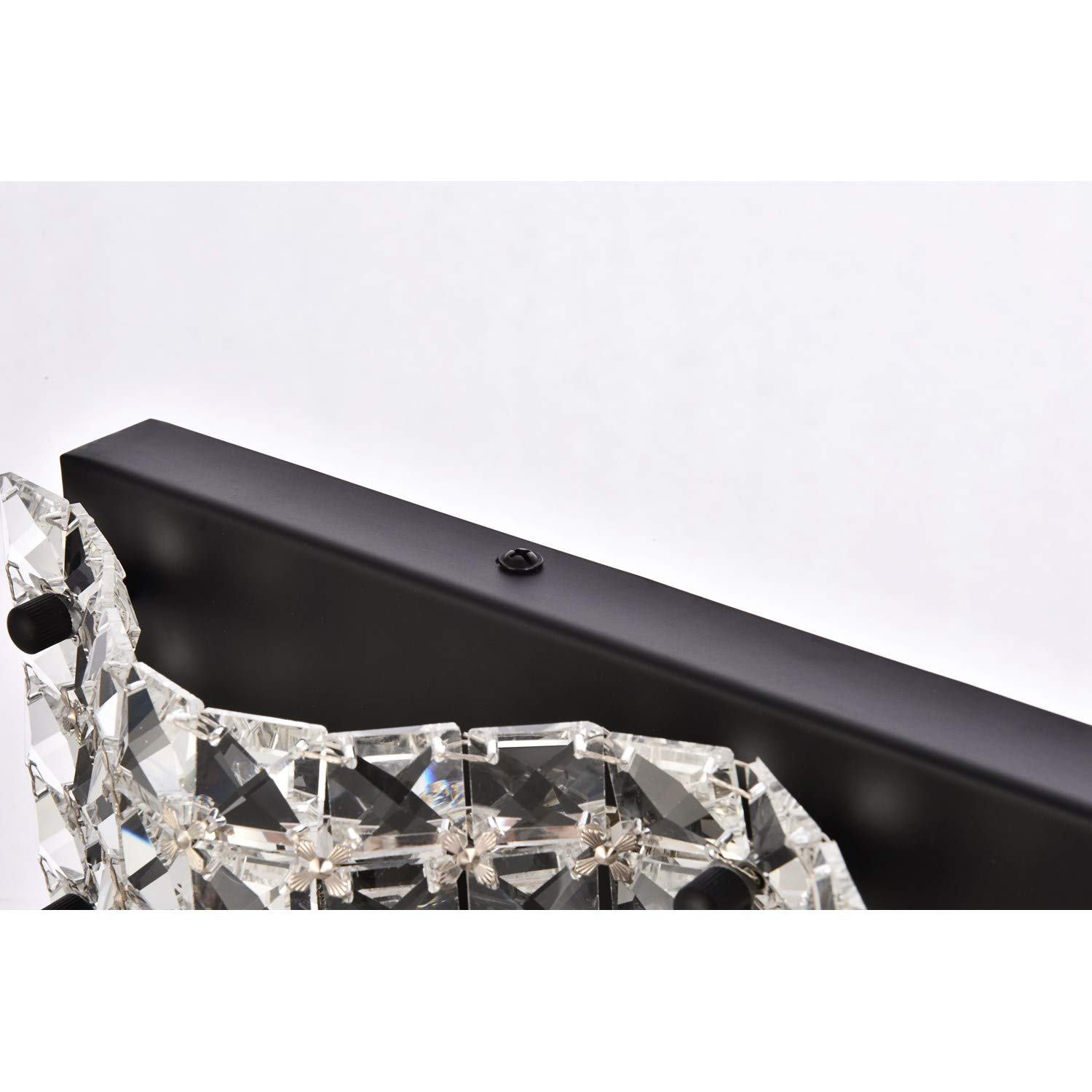 Tate 3-Light Black Bathroom Wall Sconce with Clear Crystal Accents - Perfect for Vanity Lighting, Powder Room Decor & Spa-Style Bathroom Ambiance